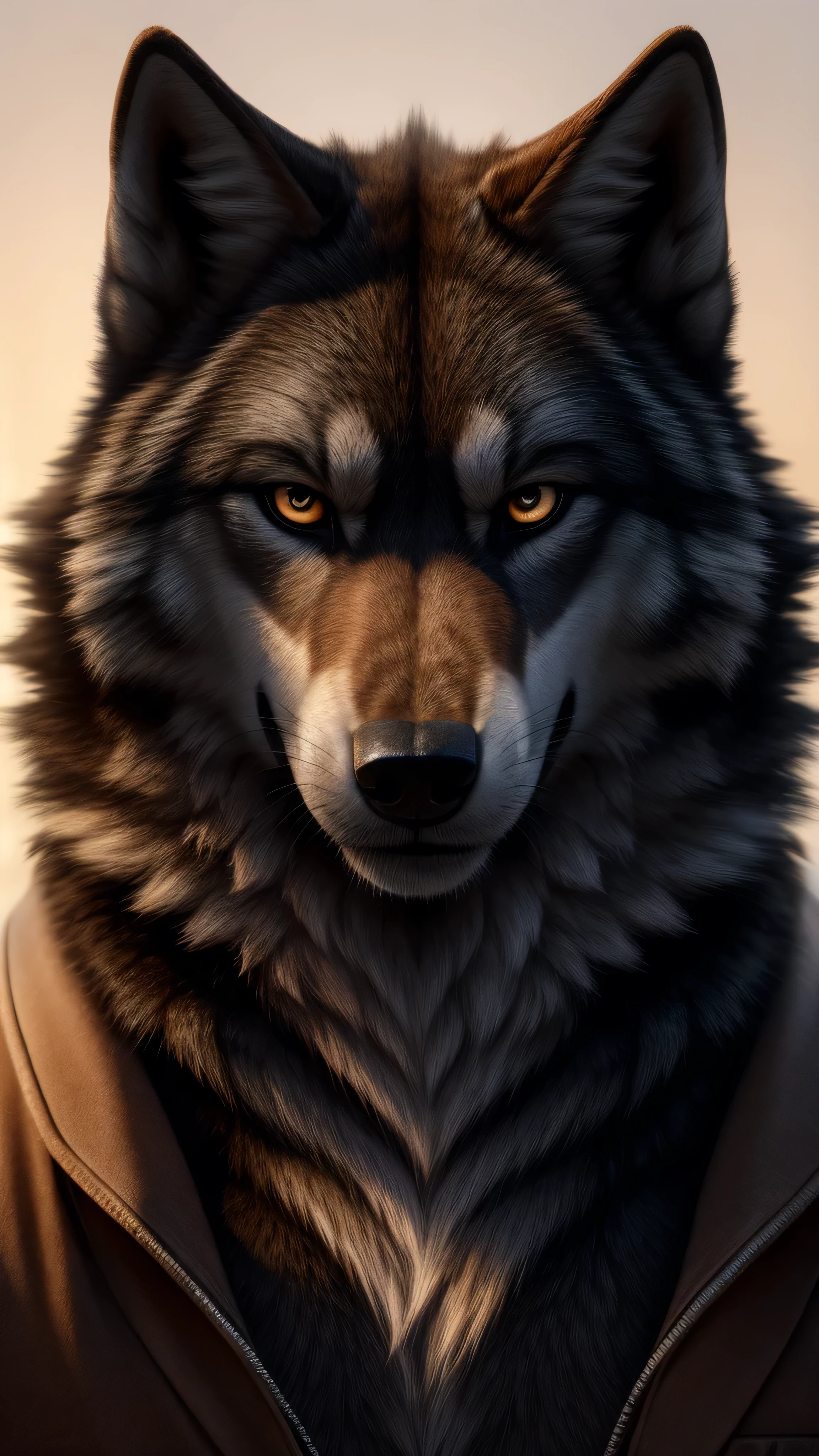 Wolf looking at the viewer
