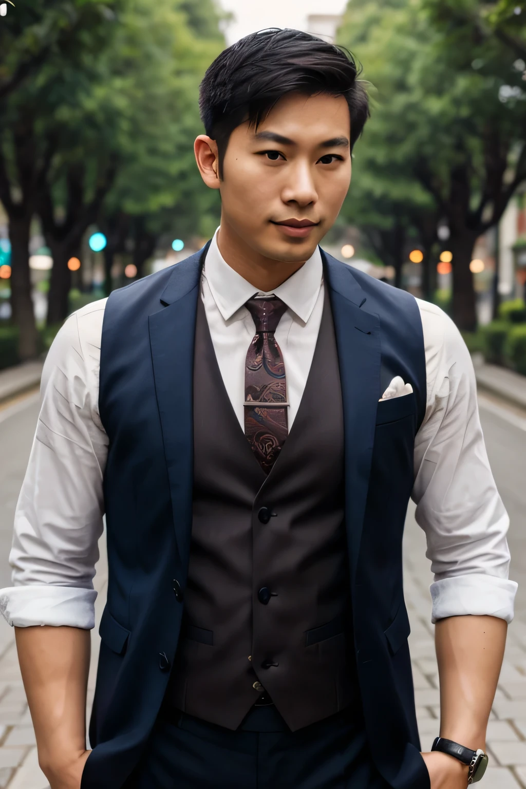 gentleman, asian, 25 year old, vest