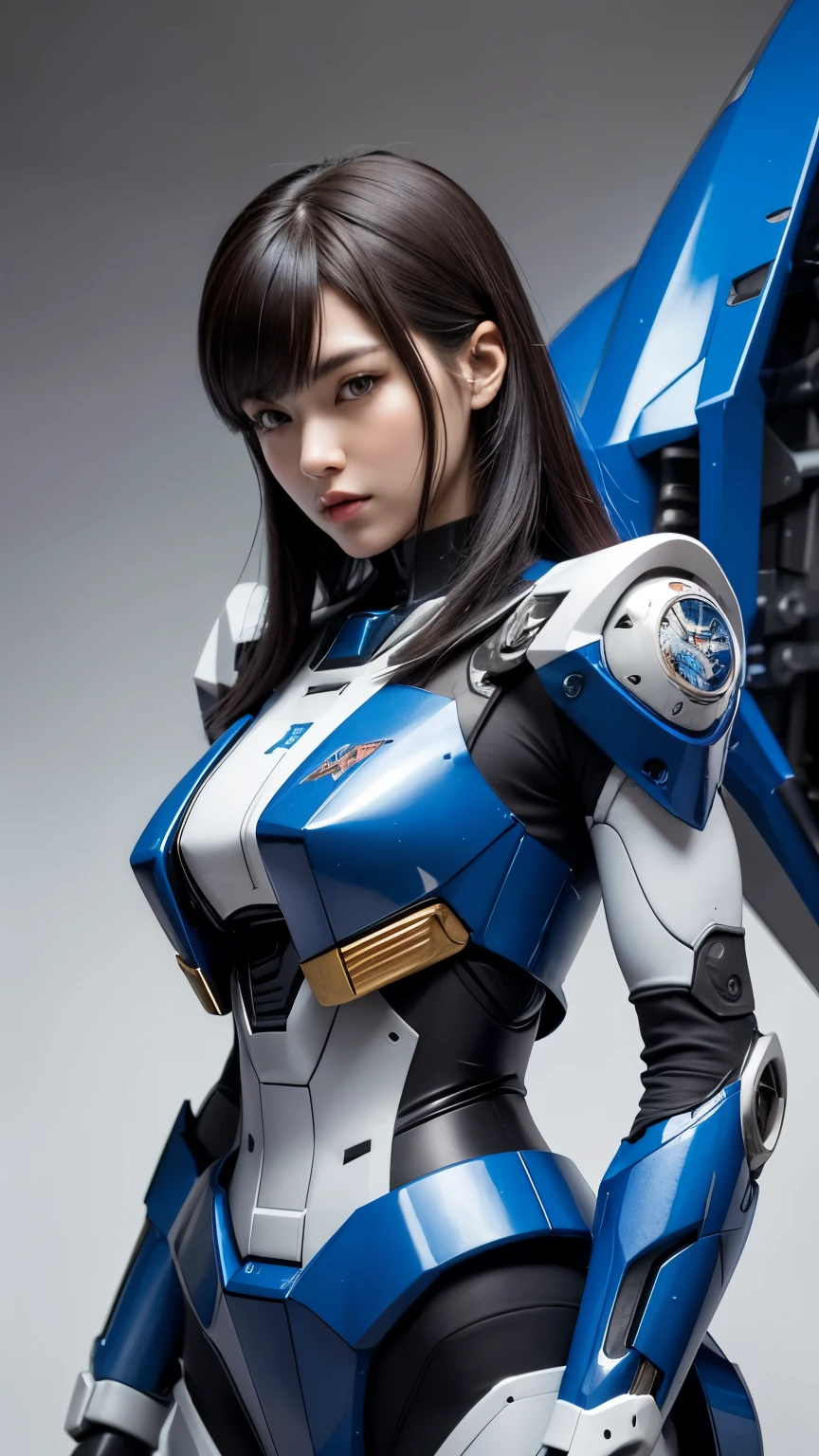 Textured skin, Super Detail, high details, High quality, Best Quality, hight resolution, 1080p, hard disk, Beautiful,(Gundam),beautiful cyborg woman,Mecha Cyborg Girl,Battle Mode,Girl with a Mecha Body,She wears a futuristic Gundam mecha,A powerful cyborg woman, sleek and futuristic, with advanced mechanical augmentations that enhance her strength and capabilities.