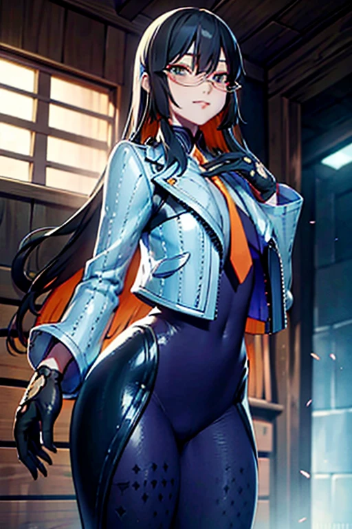 countess Daraku, long hair, glasses, gloves, pants, smile, trench coats
BREAK looking at viewer,
BREAK outdoors,
BREAK (masterpiece:1.2), best quality, high resolution, unity 8k wallpaper, (illustration:0.8), (beautiful detailed eyes:1.6), extremely detailed face, perfect lighting, extremely detailed CG, (perfect hands, perfect ???????)