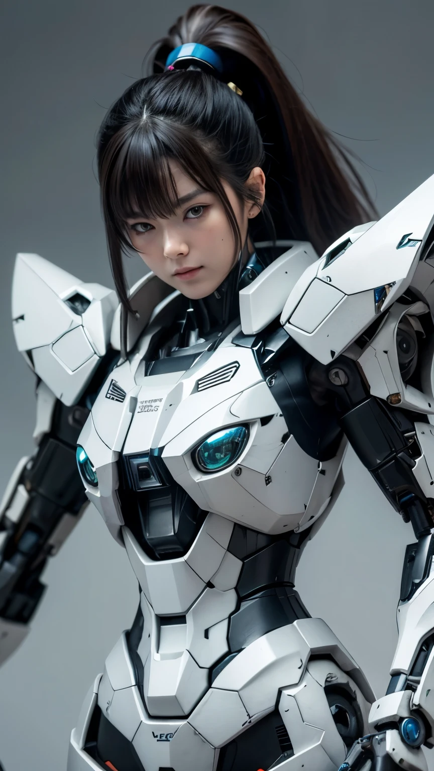 Textured skin, Super Detail, high details, High quality, Best Quality, hight resolution, 1080p, hard disk, Beautiful,(Gundam),beautiful cyborg woman,Mecha Cyborg Girl,Battle Mode,Girl with a Mecha Body,She wears a futuristic Gundam mecha,A powerful cyborg woman, sleek and futuristic, with advanced mechanical augmentations that enhance her strength and capabilities.