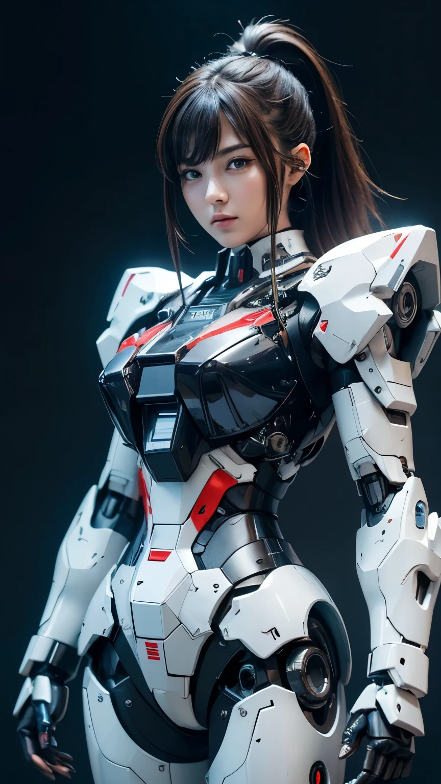 Textured skin, Super Detail, high details, High quality, Best Quality, hight resolution, 1080p, hard disk, Beautiful,(Gundam),beautiful cyborg woman,Mecha Cyborg Girl,Battle Mode,Girl with a Mecha Body,She wears a futuristic Gundam mecha,A powerful cyborg woman, sleek and futuristic, with advanced mechanical augmentations that enhance her strength and capabilities.