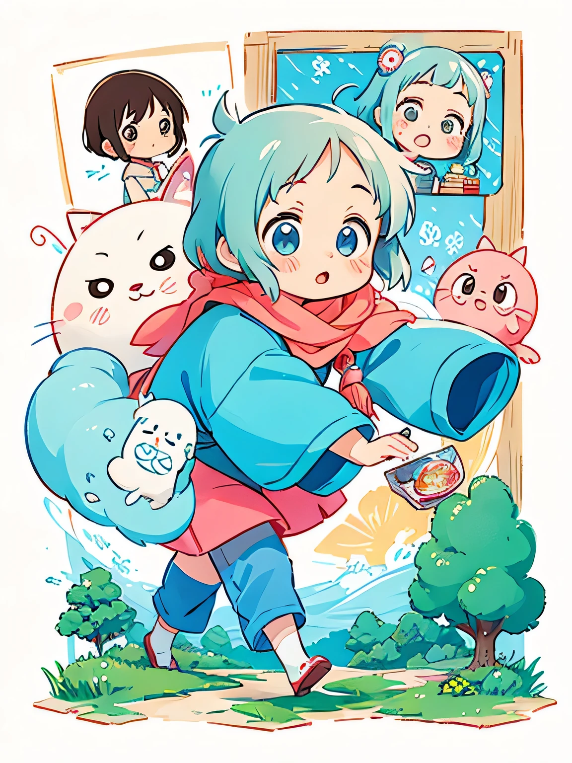 Hayao Miyazaki style, Kawaii Design, most beautiful girl ever、Chibi, speech , president, Congress