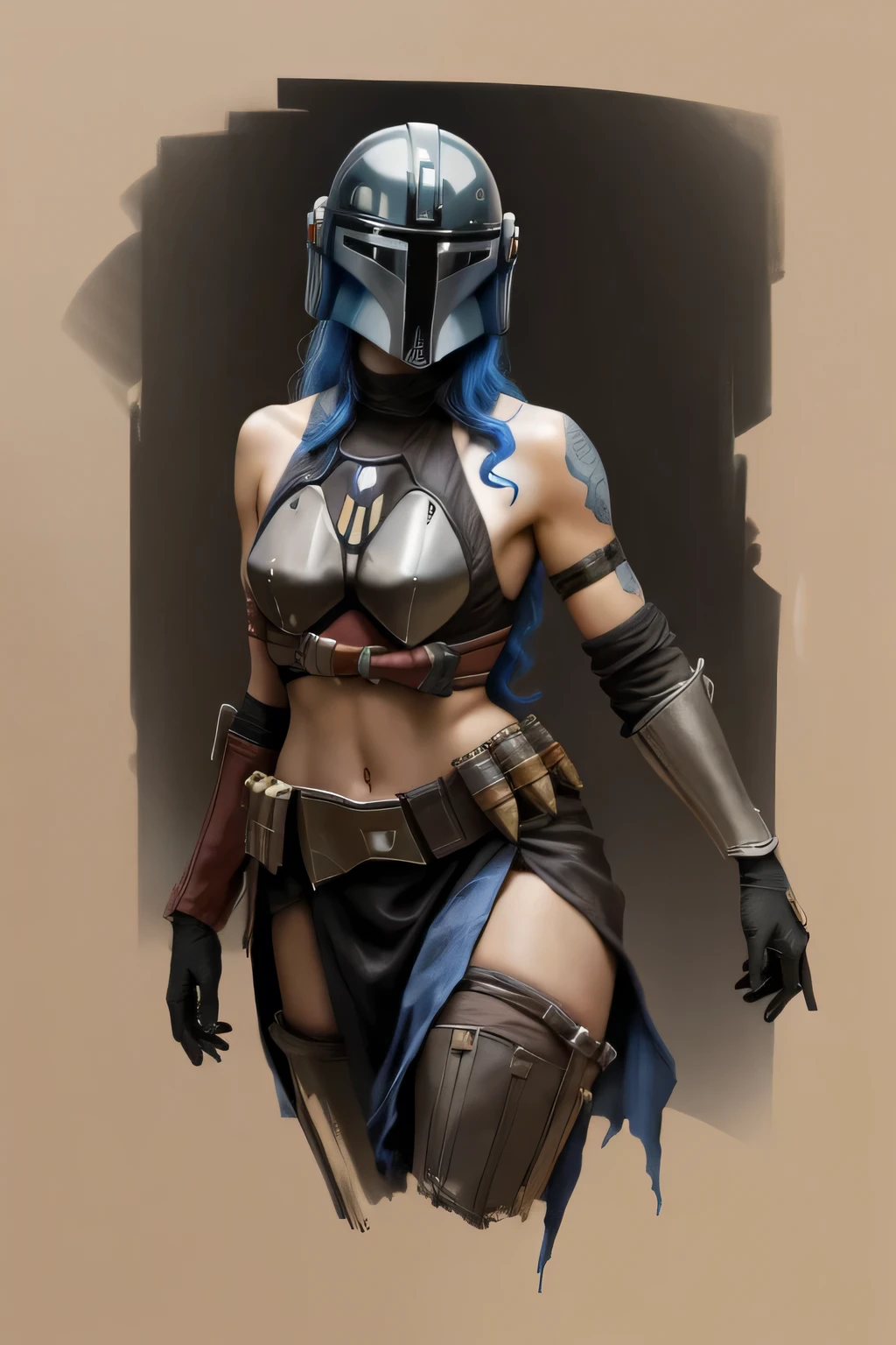 mandalorian, tattoo sketch