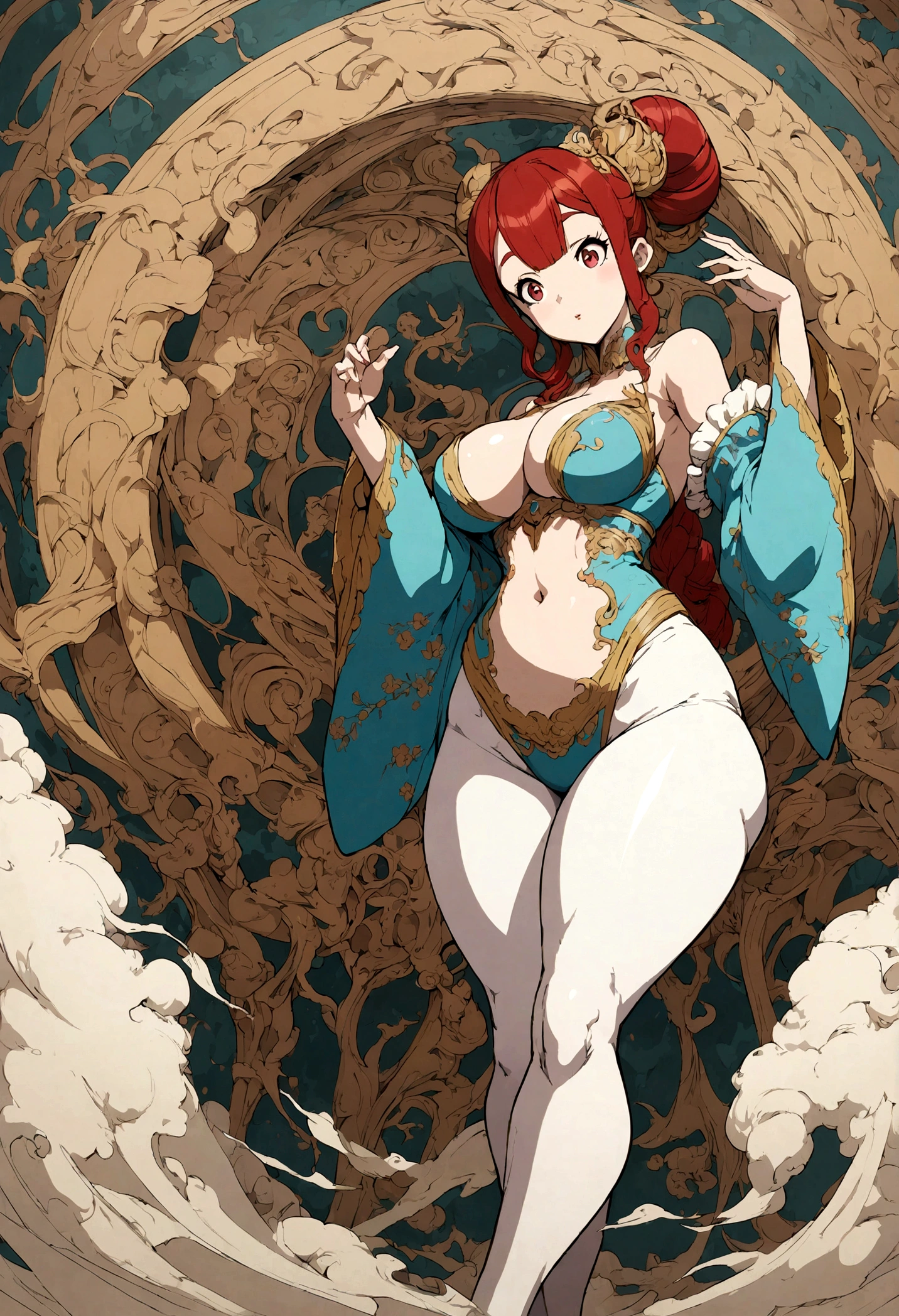 a curvy doll in a Japanese anime style.