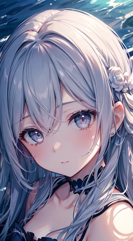 (Extremely detailed CG、Unite、8k wallpaper)、(Extremely refined)、(masterpiece)、(Top quality:1.0)、(Ultra-high resolution:1.0)、Beautiful Lights、Perfect Lightning、Realistic shadows、[high resolution]、Delicate skin、Ultra Detailed、Detailed face and eyes、Realistic eyes、sharp pupils、Nap、drifting、deep sea girl、Marine Life、Shine brightly、in the sea