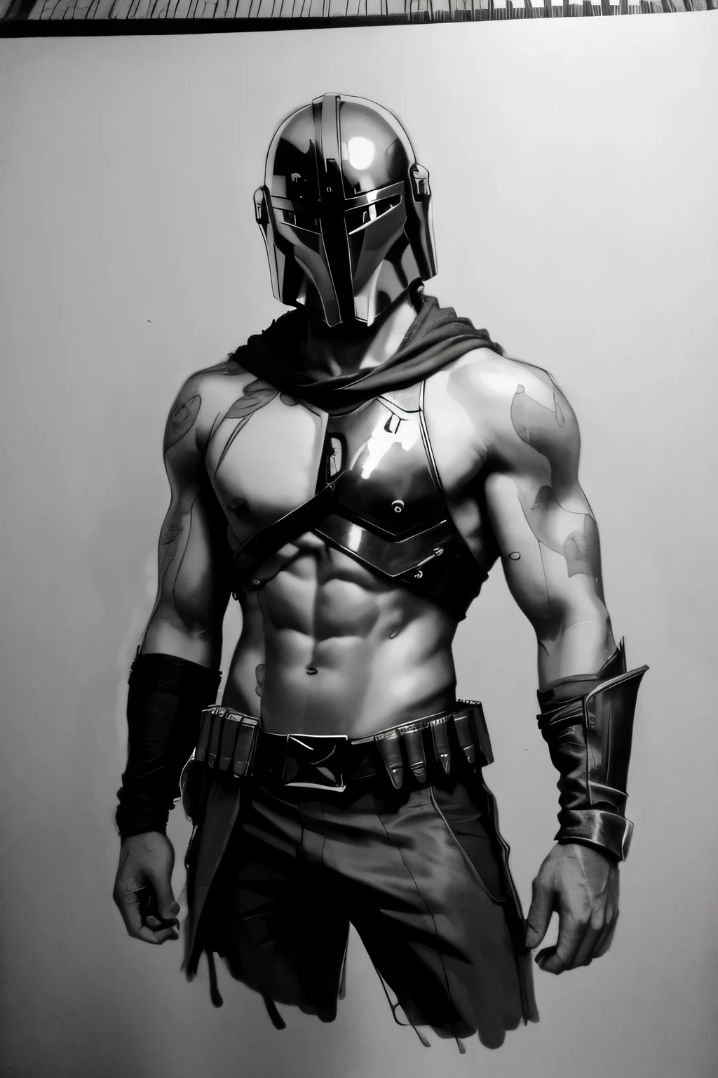 mandalorian, tattoo sketch, cinematic