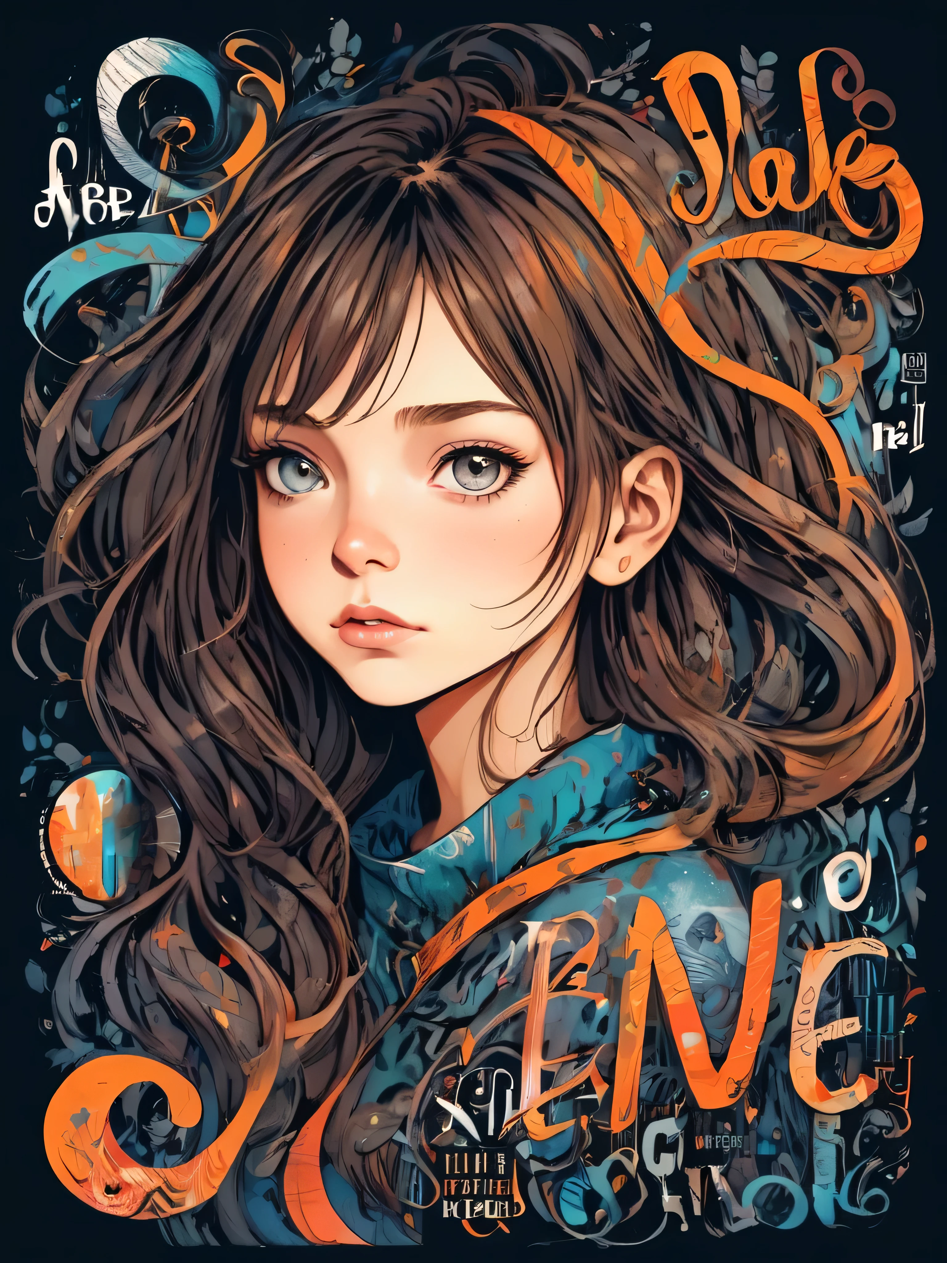 Absurd, High resolution, Very detailed, (One Girl:1.3), Cute Blake
, typography, Lettering Art, calligraphy, Expressive fonts, Visual Language, graphic design, Creative Communication