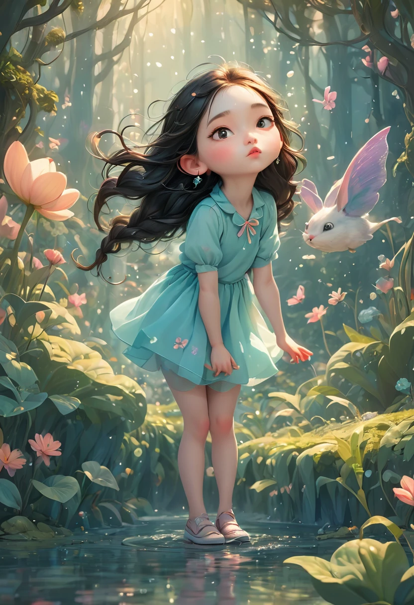 An illustration about a girl who found herself in a magical land and learned to manage her emotions and feelings.