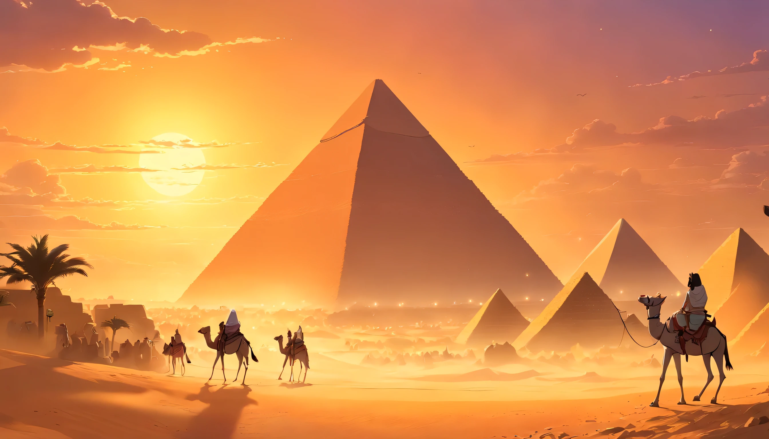 Egypt,pyramid,sunset,Sandstorm