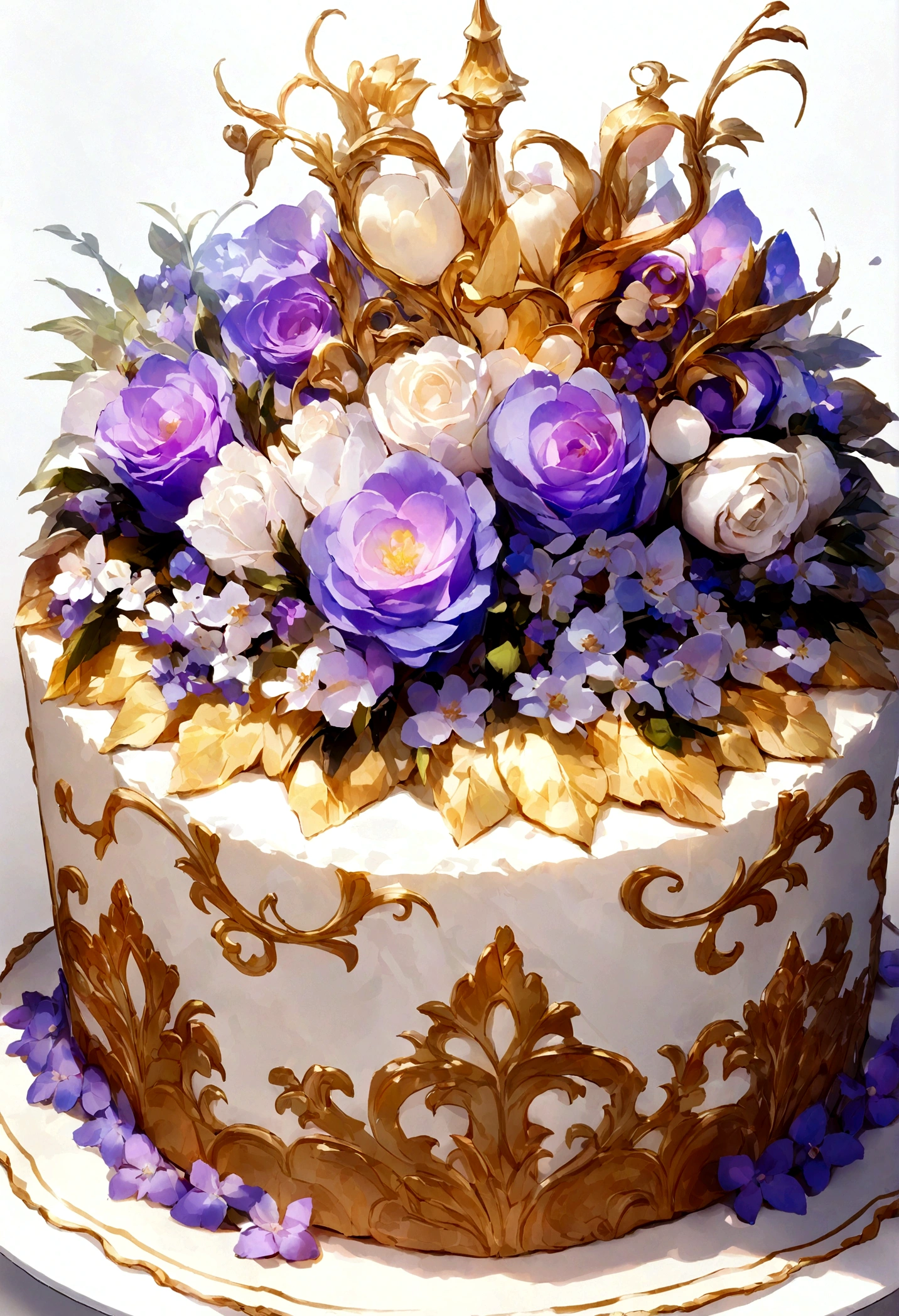 Gorgeous cake,luxury,cupcake,White background,4K,Ultra Clear,Very appetizing,completion,Beautiful light,texture,oil,Really,detailed
