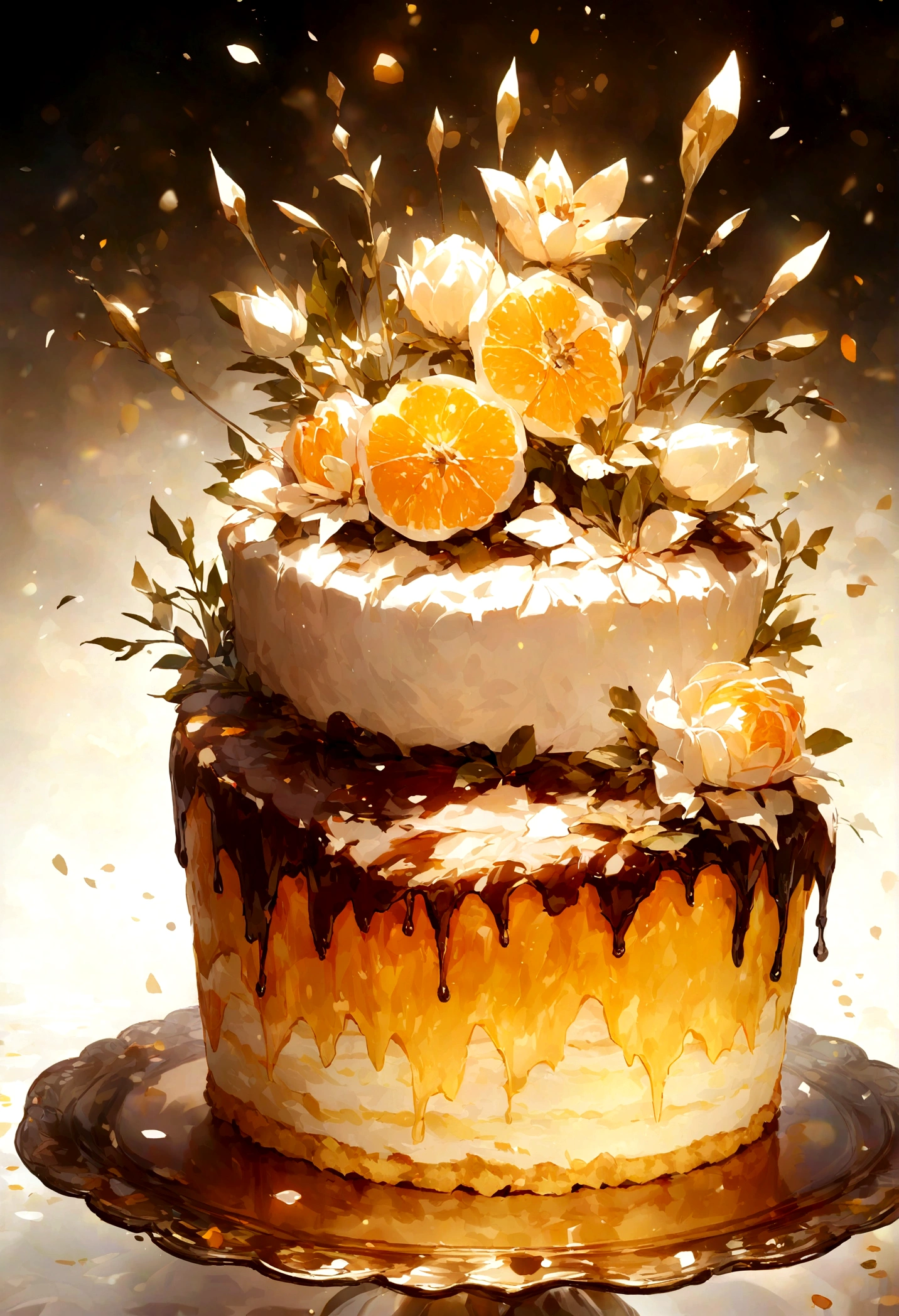 Gorgeous cake,luxury,cupcake,White background,4K,Ultra Clear,Very appetizing,completion,Beautiful light,texture,oil,Really,detailed