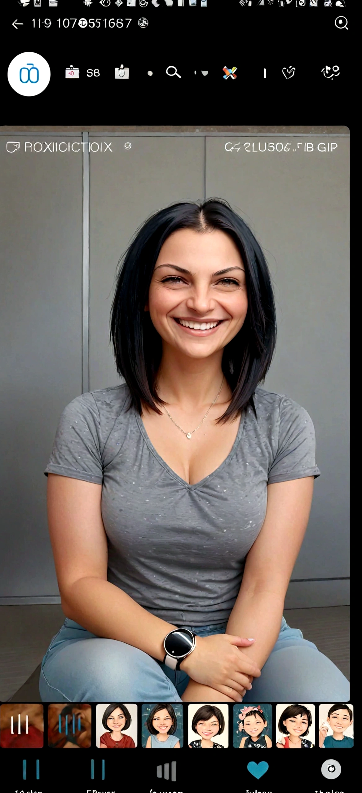 Brunette girl sitting smiling