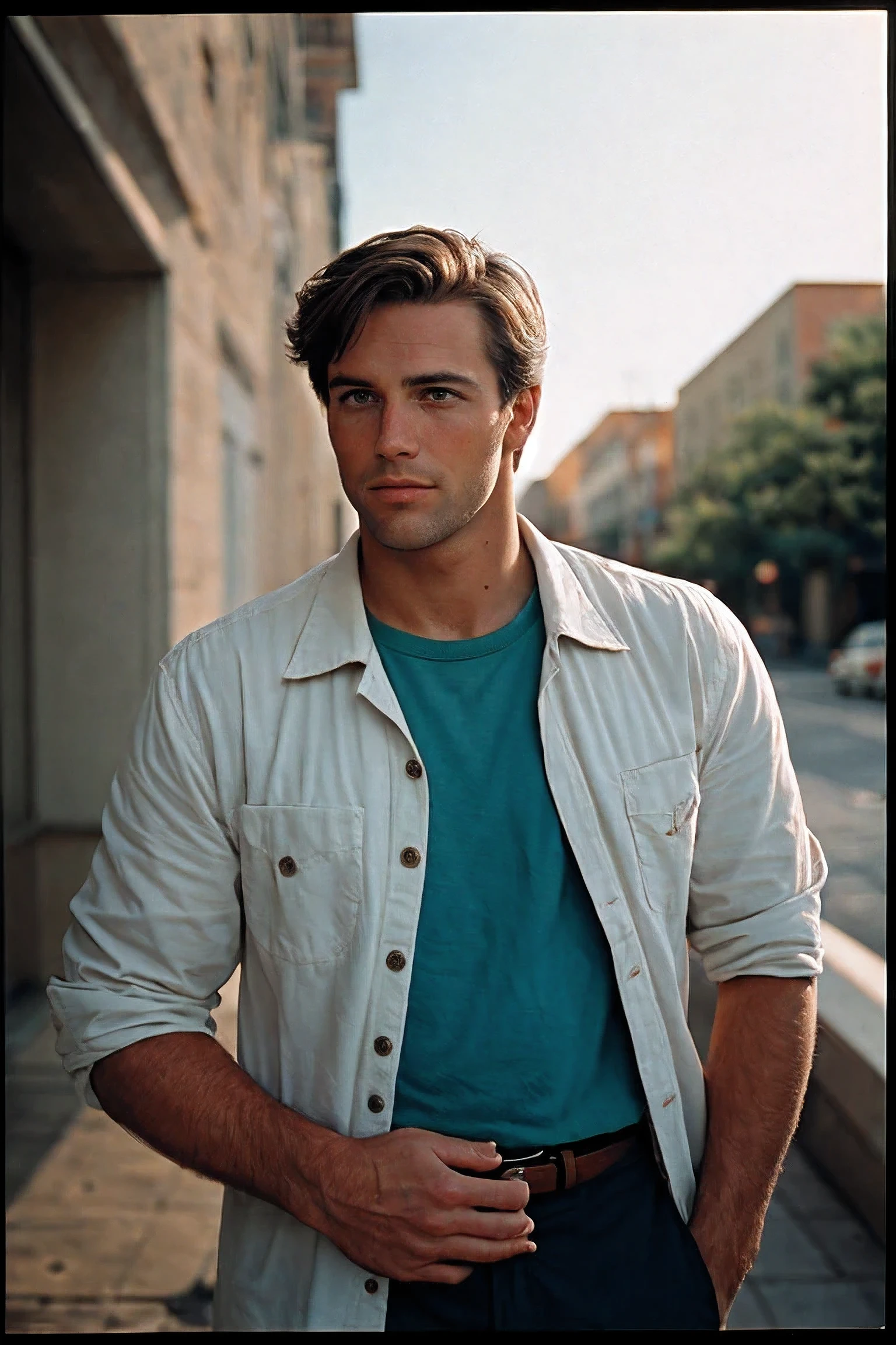 natural light, analog film photo, Kodachrome , handsome men