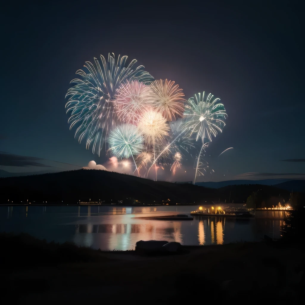 raw photo , 8K, ultra detailed, (realistic:1.2), (fireworks:0.6)