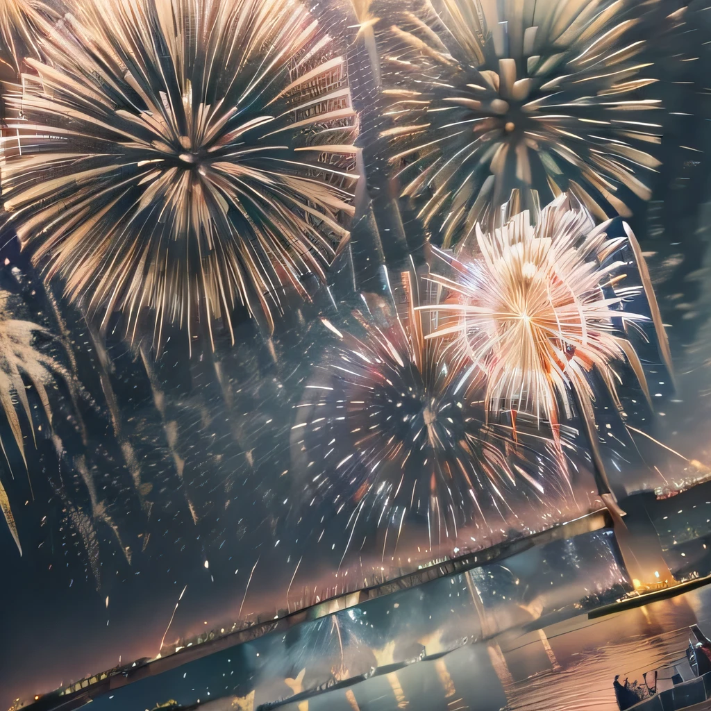 raw photo , 8K, ultra detailed, (realistic:1.2), (fireworks:1.9)