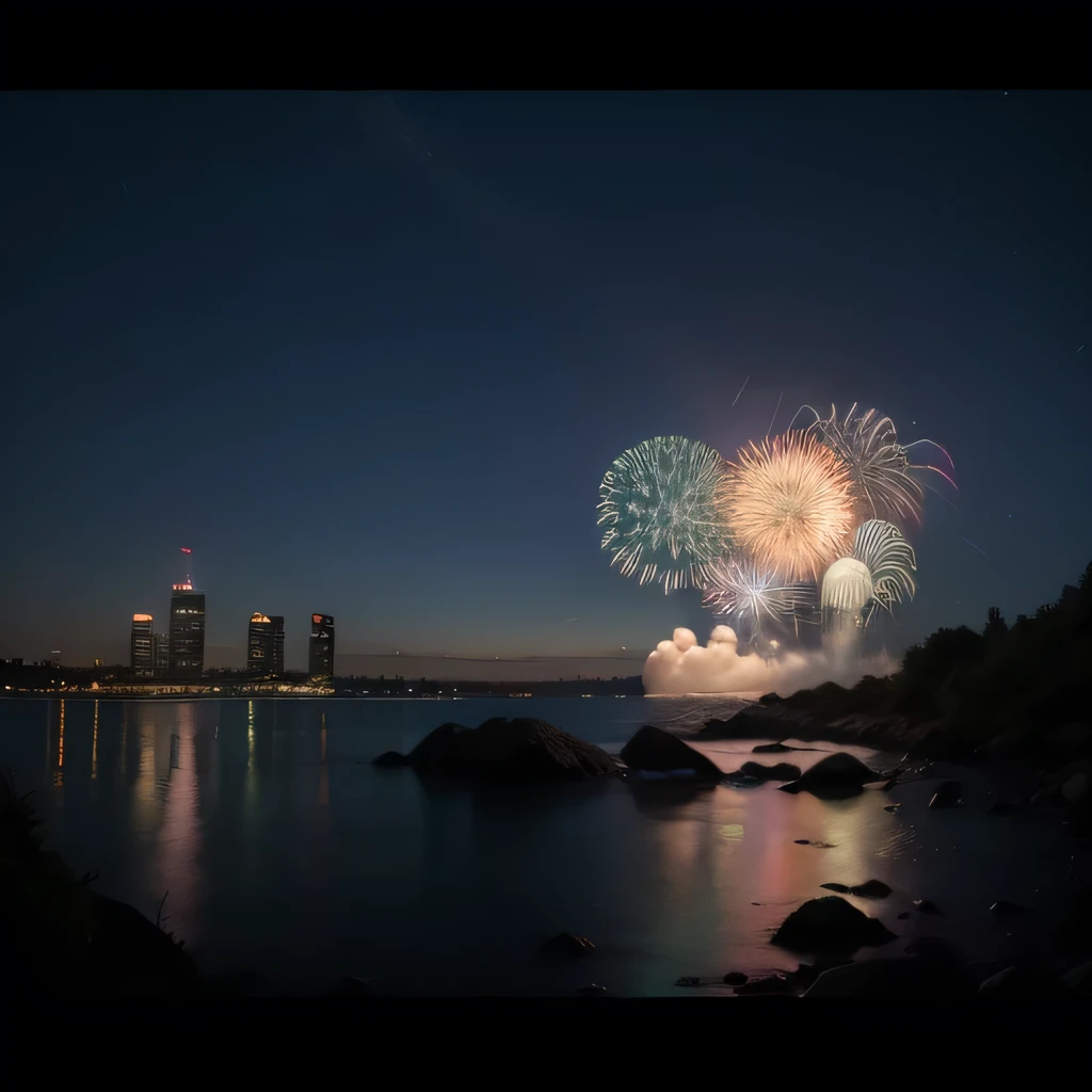 raw photo , 8K, ultra detailed, (realistic:1.2), (fireworks:0.6)