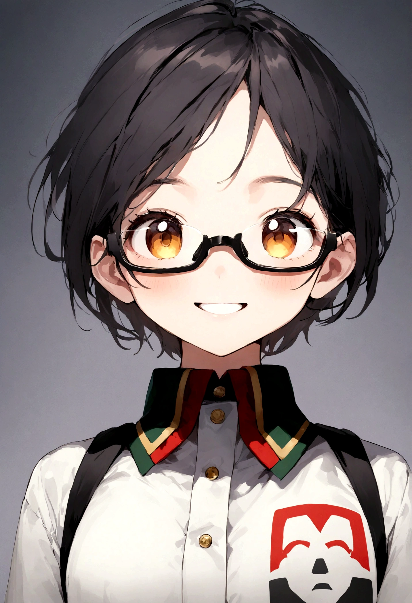 Create a geek robot, Between 12 and 16 years old, With a captivating smile、it's people when they see it々produce feelings in, Use with Technology School branding.