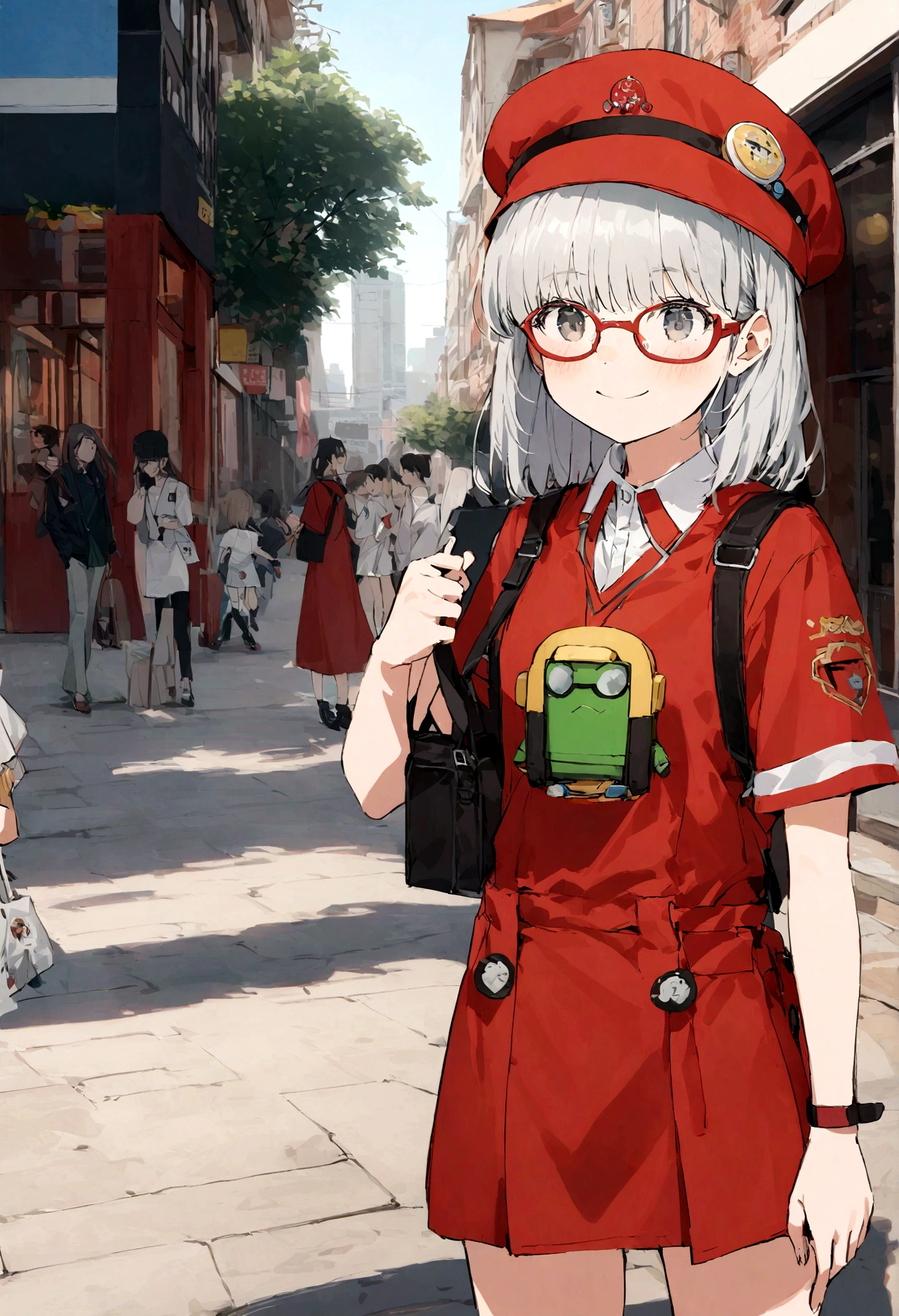 Create a geek robot, Between 12 and , With a captivating smile、it's people when they see it々produce feelings in, Use with Technology School branding.