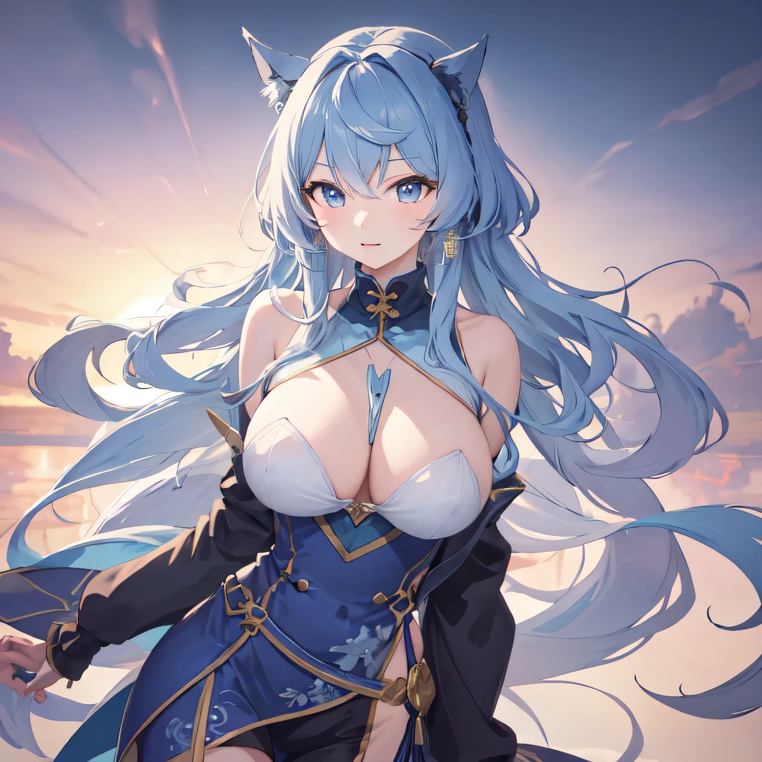 (of:1.10), best of quality, masterpiece, High resolution, Unique, (I_Blue Files:1.10), whole body, 15 ,Clean of background