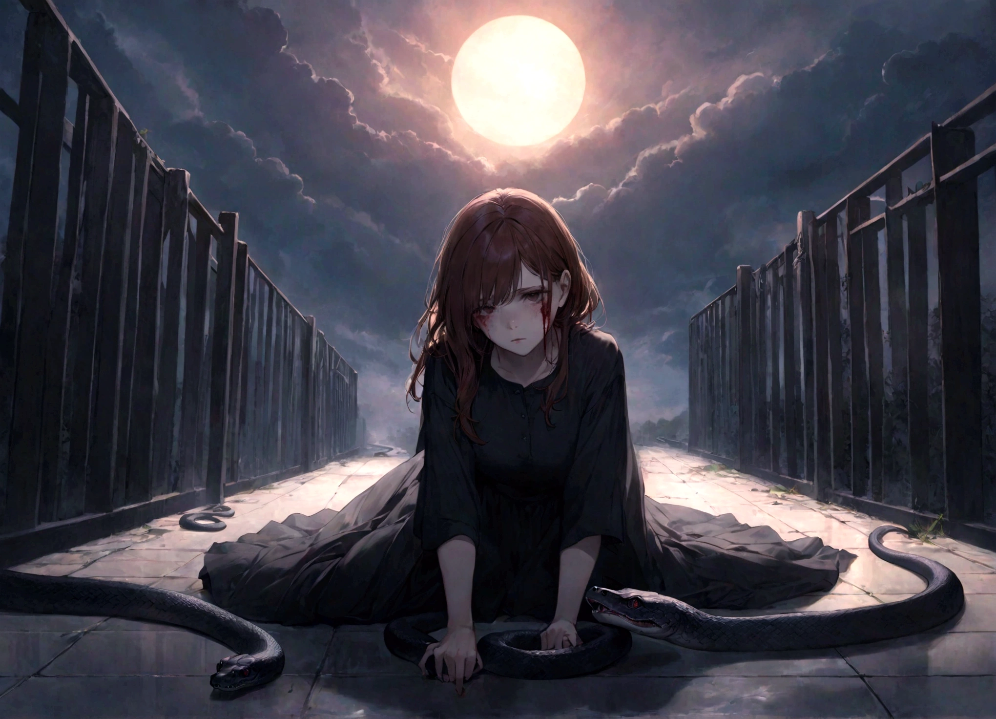 (Haunting lovely Kate Mara) (Depressed Man)Another sun sets down behind me Another day comes crashing in There's a whispering wind that's blowing There's a storm that's closing in I can hear the trains, they're rolling To a place I've never been And I can feel her breath beside me With an empty glass of gin As the darkness settles in I can hear her voice again I can hear your voice again Waiting for someone to save me But everyone just runs away Waiting for someone to change me But no one ever comes I'm breaking down the walls that cage me But nothing ever falls in place Waiting for the end to take me Blinded by the sun All the ghosts that live inside me Always waiting in the wind I can see through my reflection What I've become and what I've been You see, your Heaven doesn't want me And your Hell won't let me in It's like I'm holding all the aces But I know I'll never win Waiting for someone to save me But everyone just runs away Waiting for someone to change me But no one ever comes I'm breaking down the walls that cage me But nothing ever falls in place Waiting for the end to take me Blinded by the sun You can take it away, tear it all down Spit in my face, pushed to the ground Look what I've become I've fallen from grace, bloodied and bound Taking up space, lost and I'm found Look what I've become I can hear the snakes, they're winding Singing songs of pain and sin There's an anger overflowing From this empty glass of gin As the darkness settles in And the darkness settles in Waiting for someone to save me But everyone just runs away Waiting for someone to change me But no one ever comes I'm breaking down the walls that cage me But nothing ever falls in place Waiting for the end to take me Blinded by the sun And the darkness settles in (You can take it away) And the darkness settles in (You can take it away) As the darkness settles in