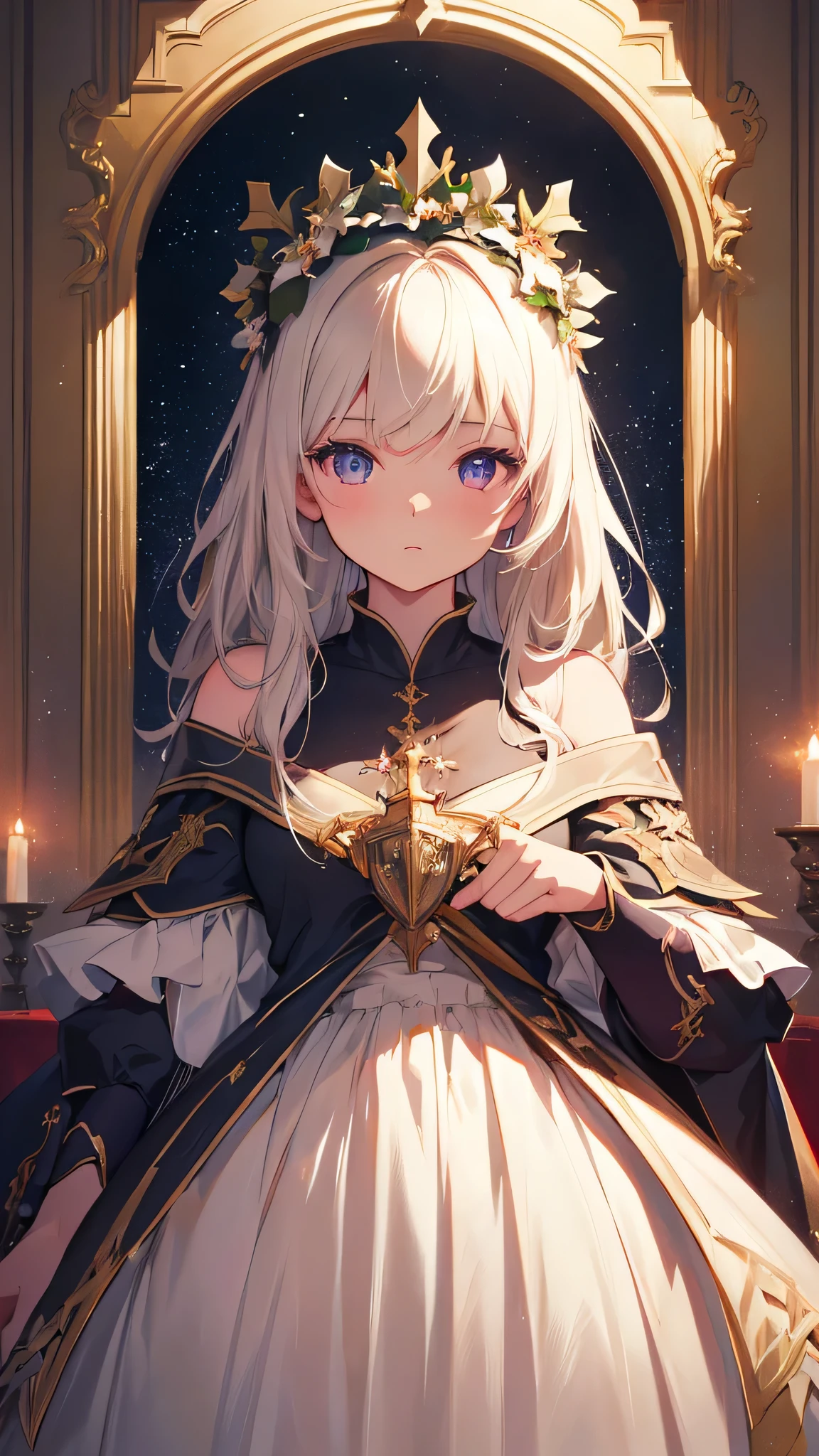 Holly-themed artwork, ((highest quality)), High resolution, 8k, Cinematic Light, High Contrast, Written boundary depth、、sharp、beautiful, Strong brilliance, Detailed Background, One Girl, cute, fine grain, Shining Eyes, Detailed Iris、