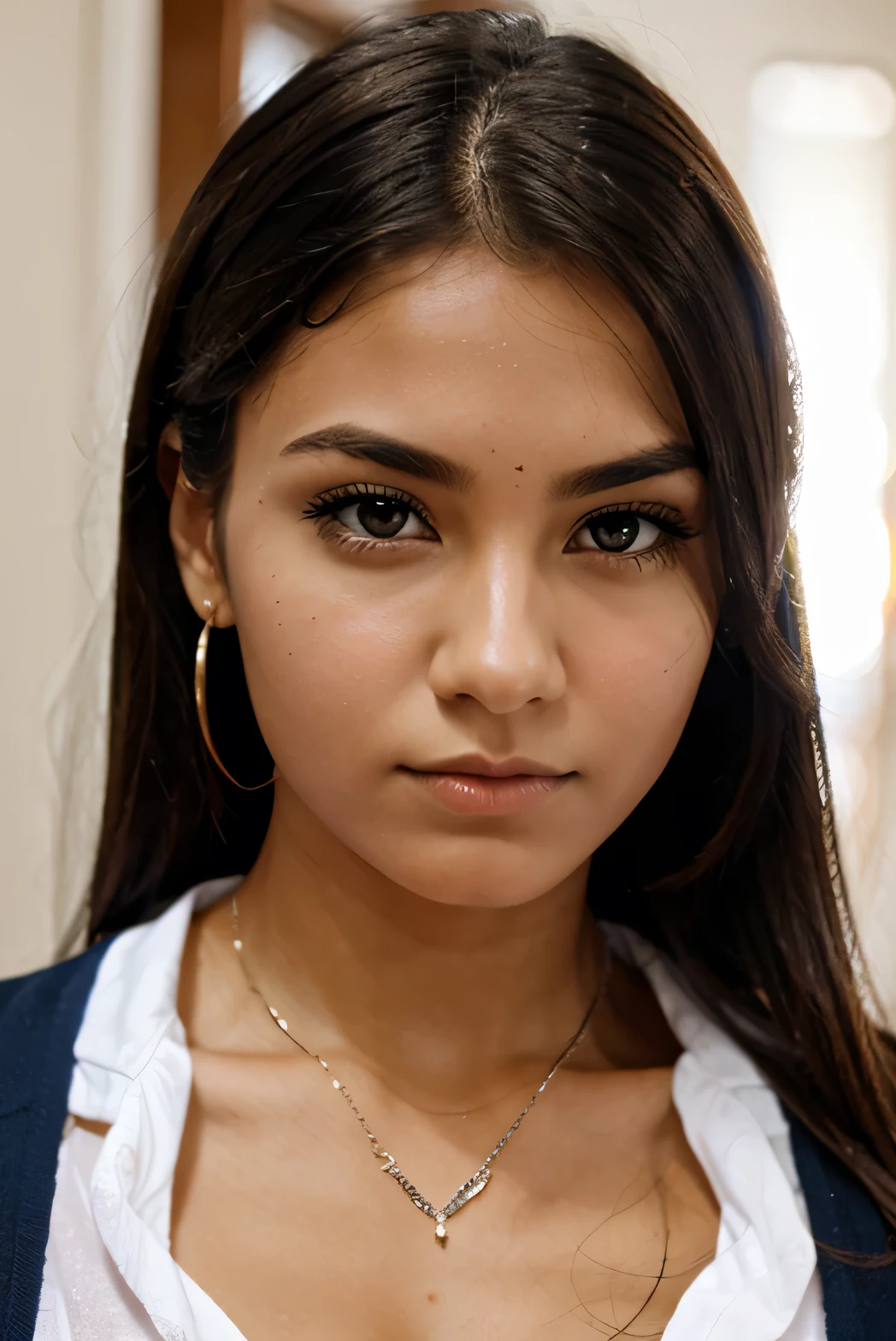 MAKE THE SAME GIRL BUT 17 YEARS OLD AND MORE SERIOUS WITH NOSE PIERCING