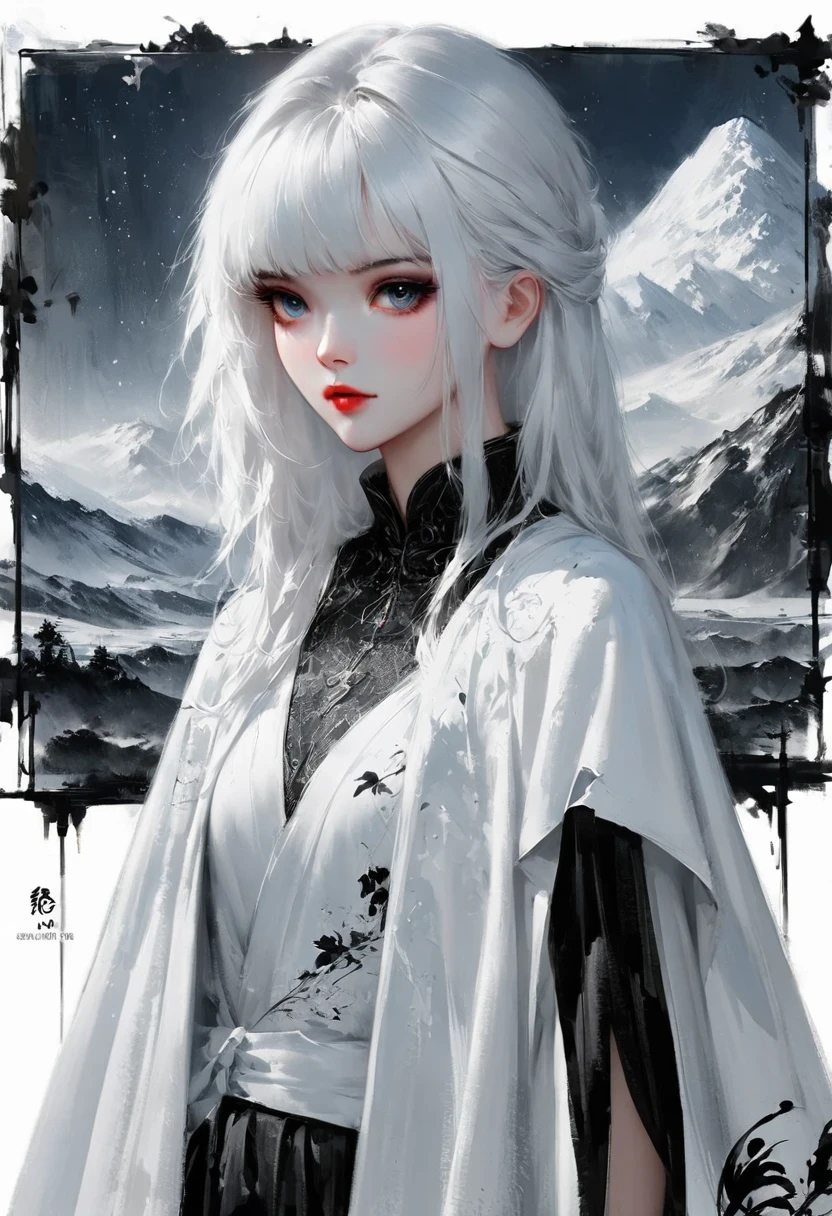 (Lots of white space:1.5),(Lots of white space around:1.6), White background, simple, Minimalism, abstract,Freehand,Aesthetic,black and white,Ink Painting,antiquity,a mountain,A person far away,A beautiful artistic illustration, author:Li Song, Arte no estilo de guweiz, arte shin jinyoung, Obra-prima de guweiz, Ross chart 1. 0, Beautiful digital illustrations, Inspired by non-WLOP, Cute and cute digital art, jingna zhang, guweiz, Stunning digital illustrations