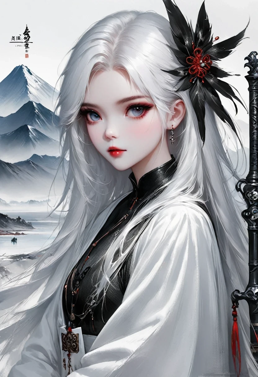 (Lots of white space:1.5)，(Lots of white space around:1.6), White background, simple, Minimalism, abstract,Freehand，Aesthetic，black and white，Ink Painting，antiquity，a mountain，A person far away，A beautiful artistic illustration, author：Li Song, Arte no estilo de guweiz, arte shin jinyoung, Obra-prima de guweiz, Ross chart 1. 0, Beautiful digital illustrations, Inspired by non-WLOP, Cute and cute digital art, jingna zhang, guweiz, Stunning digital illustrations