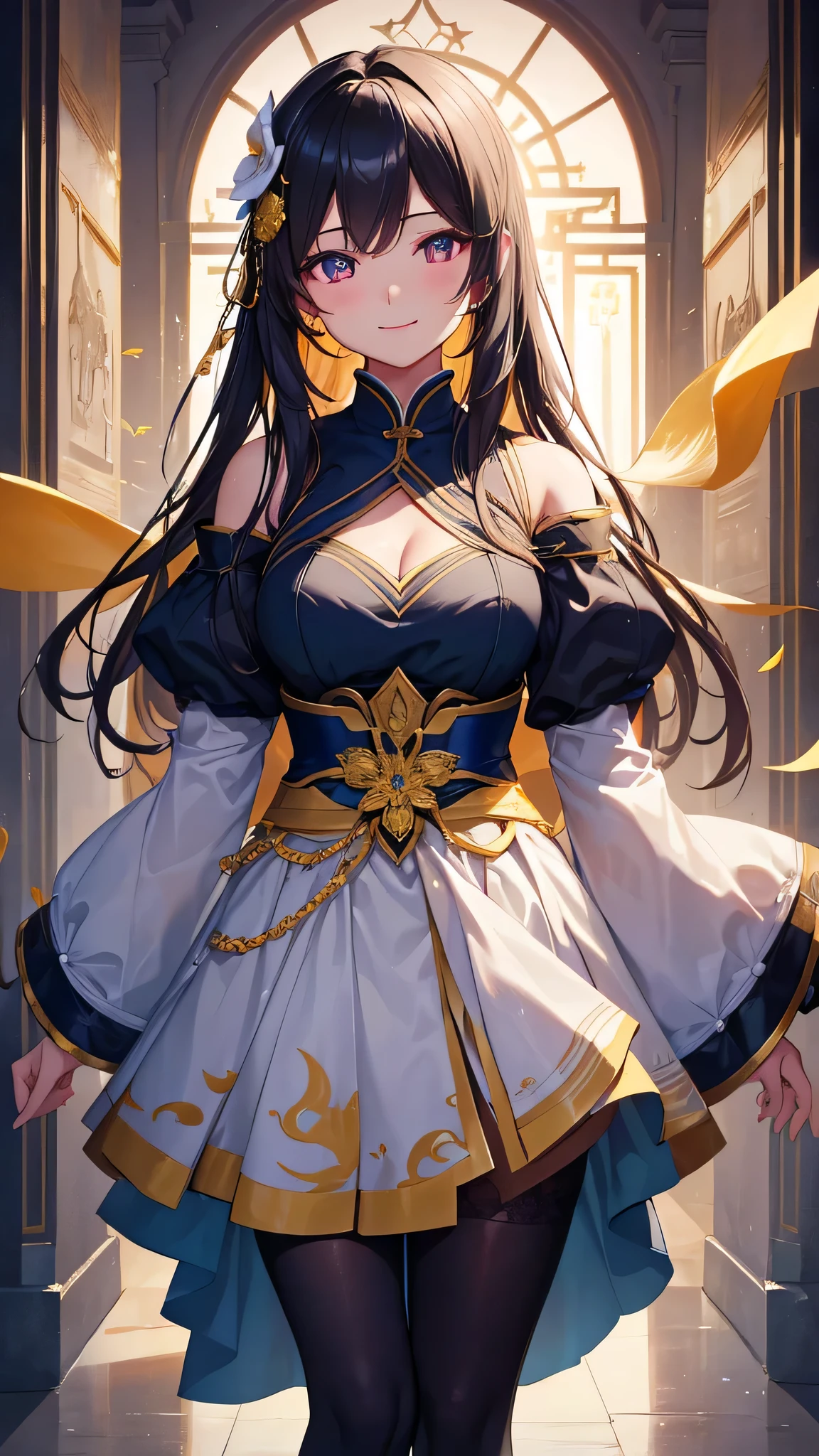 Sweet Osmanthus themed artwork, ((highest quality)), High resolution, 8k, Cinematic Light, High Contrast, Written boundary depth、smile、sharp、beautiful, Strong brilliance, Detailed Background, One Girl, cute, fine grain, Shining Eyes, Detailed Iris、