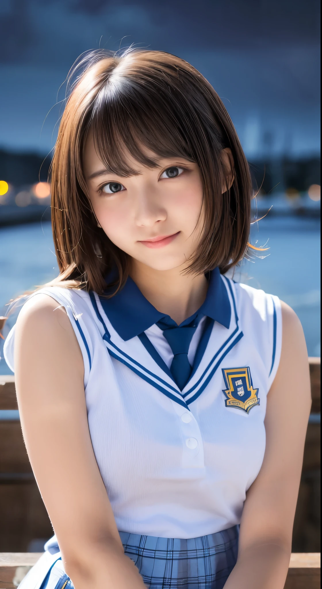 ((Cute high school uniform))