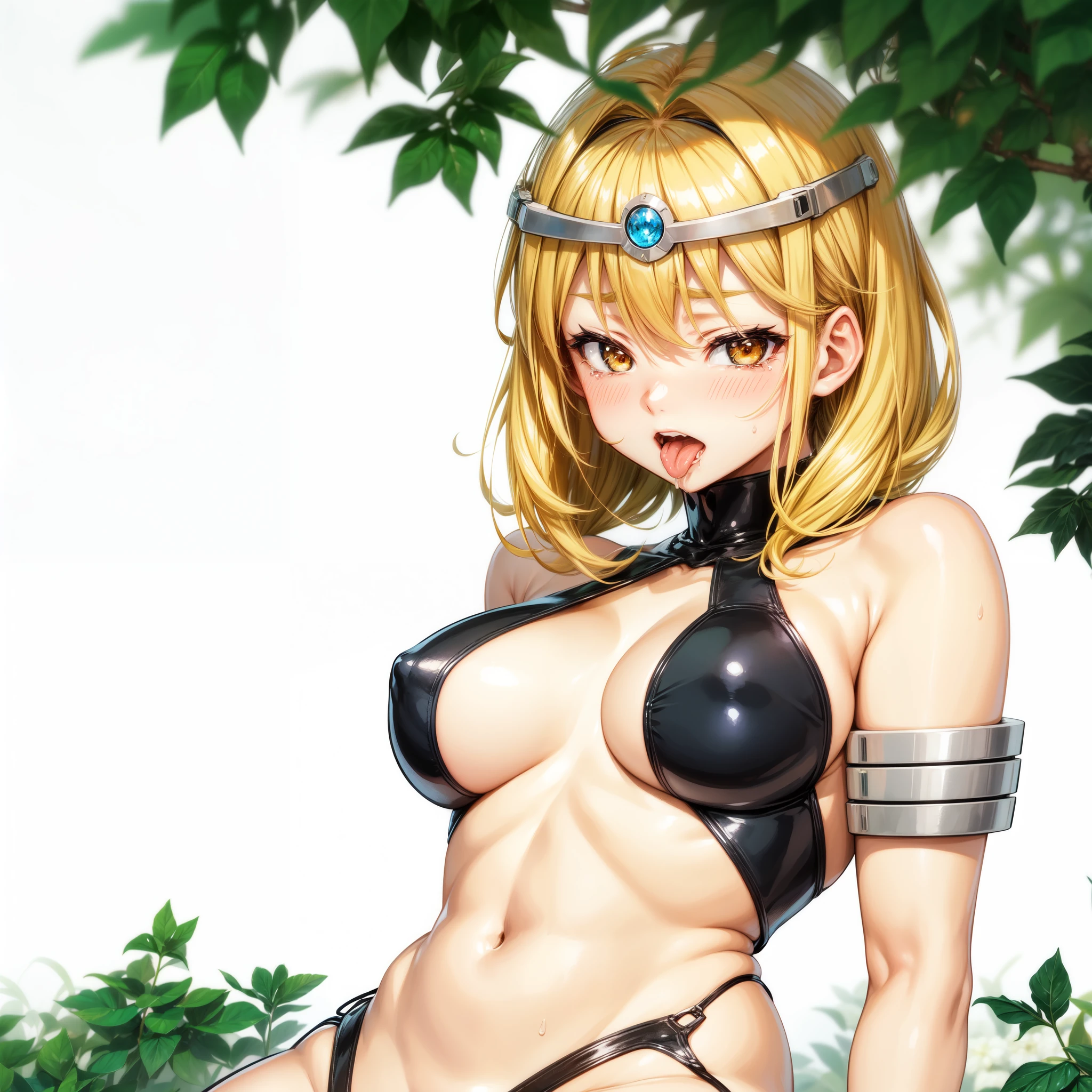 Female Combatant、Blonde Japan girl、Close-up of a girl in a black bikini、Black shiny bikini、Black boots、Saiyan Girl, wonderful, Nano Girl, Female body type, Inspired by Hiromu Arakawa, Anime Manga Robot!! Anime Girls, Fubuki, Full Body Suit, by Hiromu Arakawa、wonderful, silk, Beautiful and attractive anime teen, Anime Girls of the future, tears,Drooling,Pee,Sweat,Tongue out,incontinence,Peeing、Estrus、Eyes wide open,Estrus,Blushing,Nipples are erect,Face is hot、Lust、incontinence、Armpit Hair、pubic hair