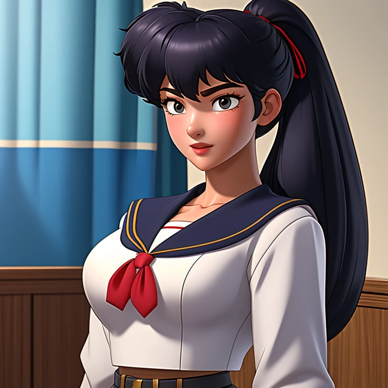 KodachiKunou, alone, Are standing, big_chest,Girl、16 years old、 masterpiece, highest quality, Detailed face, Fine grain, High resolution,, kkw-ph1, Side Tail、Broad shoulders、Sailor Warrior Uniform