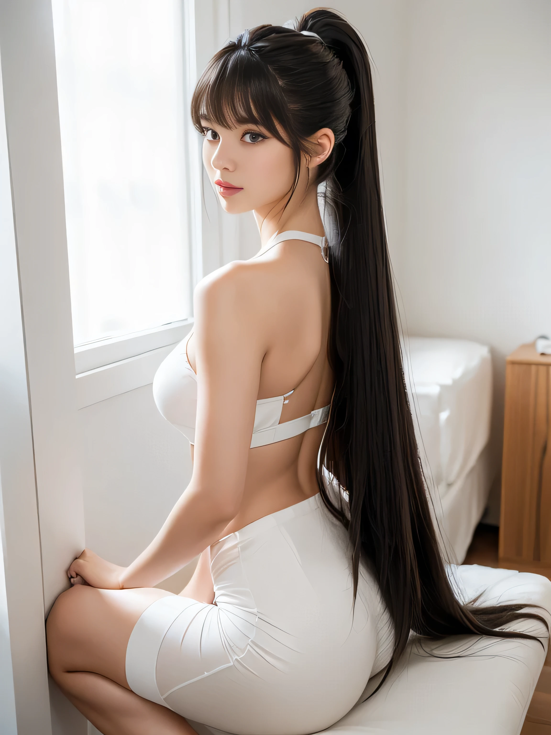 naked,Genitals are visible、Completely naked、showing pussy,lower body naked,showing vagina,nsfw,from below,8K、Detailed Description、Very high definition、Realistic、reality的、Real、live-action、reality、High resolution、Nogizaka46、japanese idol,beautiful girl、21 years old、White skin-tight tank top、Mouth closed、Bright locker room、Changing clothes、Straight Long Hair、Headband、Very black hair、pretty girl、Beauty、Large Breasts、Glowing Skin、Glowing Skin、Shiny Hair、Very white skin、Heavy makeup、Embarrassed、Embarrassed look、Slit eyes、Big Eyes、Double eyelids、Don't show your teeth、A pastel yellow skirt falling behind