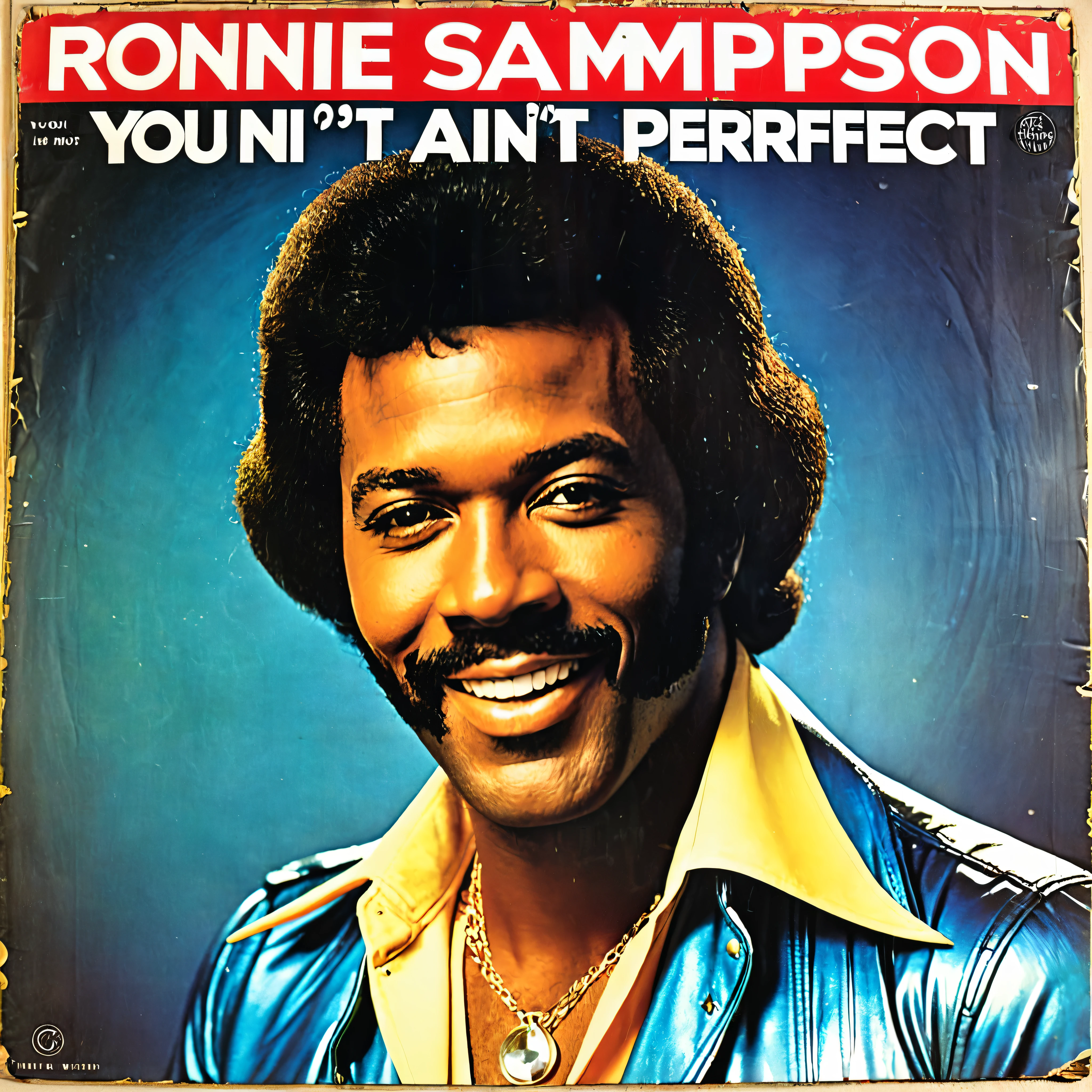 1970s vinyl album cover for a song called "You Ain't Perfect" by r&b singer "Ronnie Sampson",
