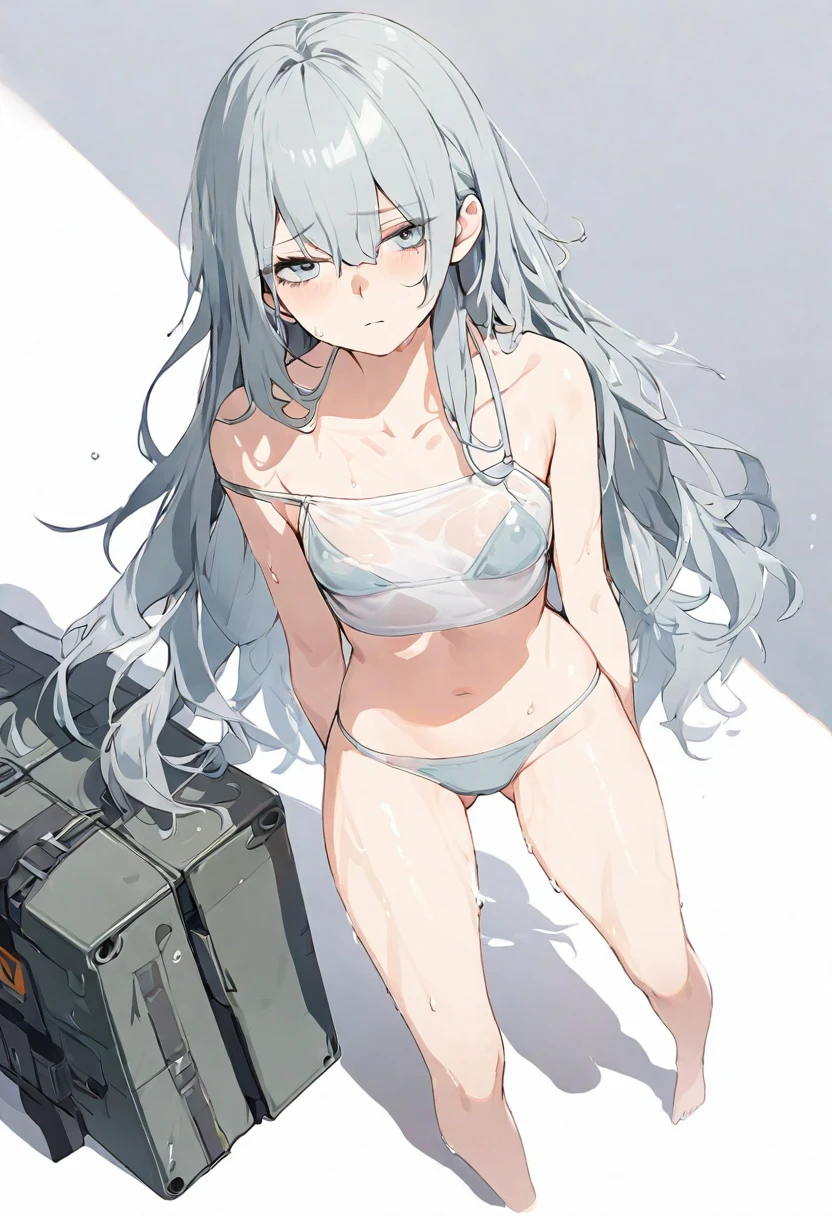 (extremely detaild的 CG unified 8k wallpapers),(tmasterpiece), (Best quality at best), (ultra - detailed), (Best Best Illustration),(The best shadow)，Caught，pressed to bed，The body is covered with many hands，Lie down in bed，Arms back，Reluctant expressions，Spread your legs apart，lift one thigh