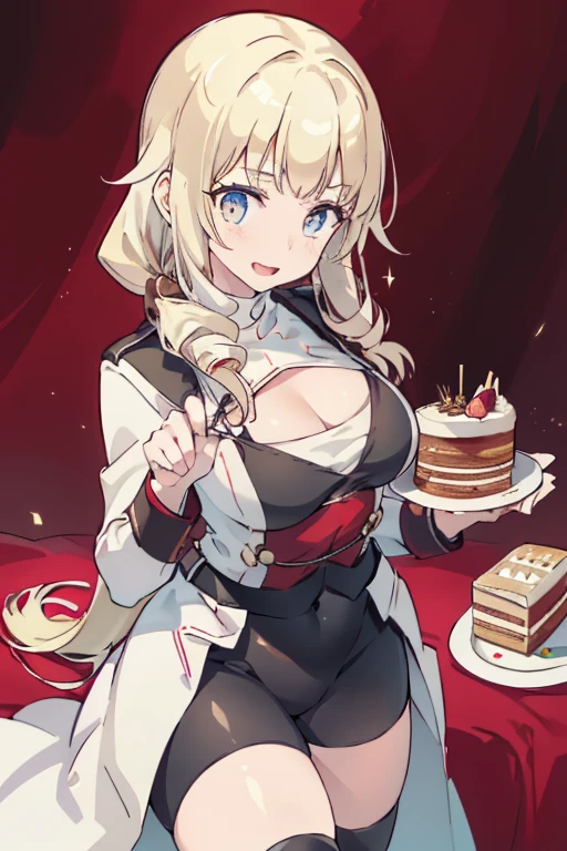 (dynamic angle:1.3, front view:1.1, breast focus:1.3, from above:1.1), (dynamic posing:1.2, sexy posing:1.2), (seductive smiling:1.3), ((looking at cake,Taking a cake out of the golden oven, worried about the outcome:1.2)),highest quality、(real、photorealistic:1.4),(ultra high resolution, 8K RAW photo, clear focus), best qualtiy, natural lighting, field depth, (Bright pupils, detailed beautiful eyes, high detailed face), Red lip, (tight focus:1.2), a girl 22yo old, Wearing a pastry chef uniform:1.3 , Thicc, thin breast, long hair, blue eyes,garter stocking, cleavage:1.2, midriff, black shorts, black thighhighs, thigh strap, pretty girl, (highly detailed beautiful face and eyes,firm breasts),real skin,((black,hair,long pony tail hair)),thin pubic hair,cute,lovely, detailed eyes,(double breasted:1.0,under bust:1.0),(with sparkling eyes and a contagious smile),open mouth, Looking at Viewer,A scene of cooking in the kitchen,looking at the golden oven