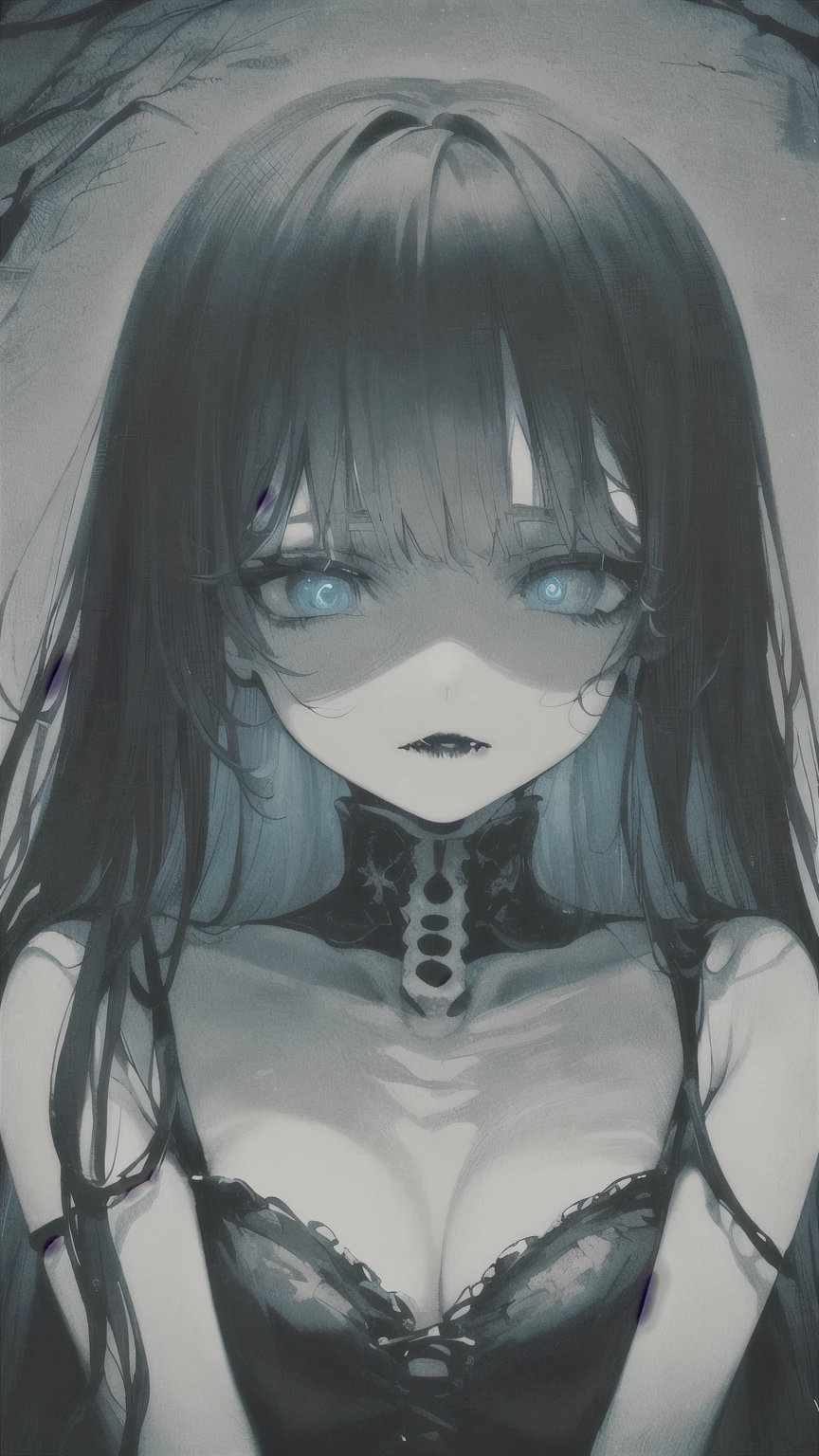 [Masterpiece] Breathtaking Pixiv Art by Luna-the-Spooky-: A Chilling Encounter in the Haunted Forest, (Detailed, Spooky, Hauntingly Beautiful: 1.5), (Stunningly intricate, Mysterious, Eerily charming: 1.5), (Vibrant colors, Ethereal, Masterfully shaded: 1.5), (Captivating eyes, Ghostly beauty, Petrifying allure: 1.5), (Fine bone structure, Gothic elegance, Pale, glowing skin: 1.5)