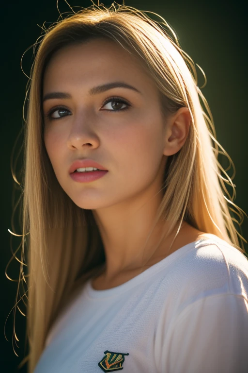 Hyperrealist portrait of female by david hockney and alphonse mucha,fantasy art, photo realistic, dynamic lighting, artstation, poster, volumetric lighting, very detailed faces, 4 k, award winning,, 1girl, in the dark, deep shadow, low key,cowboy shot,(official clothing:1.4) ,long hair,white hair,