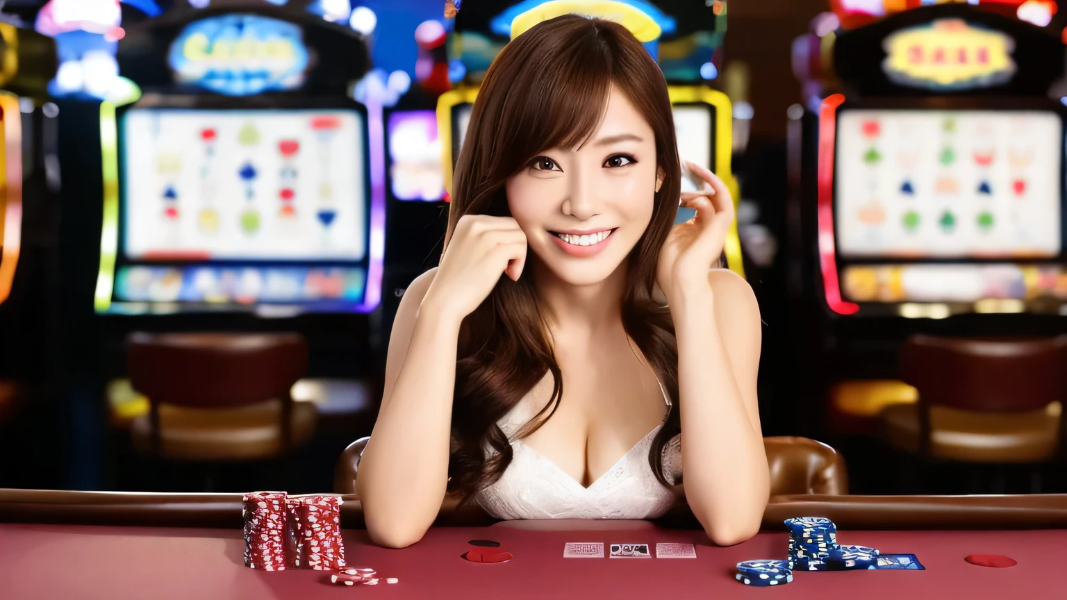 Japanese beauty wins at the casino,great joy