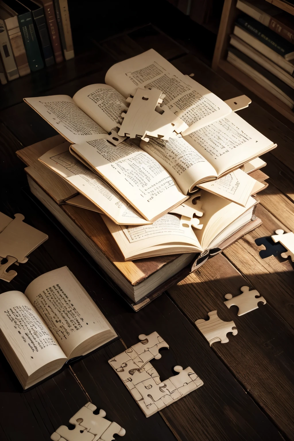 book made up of several puzzle pieces