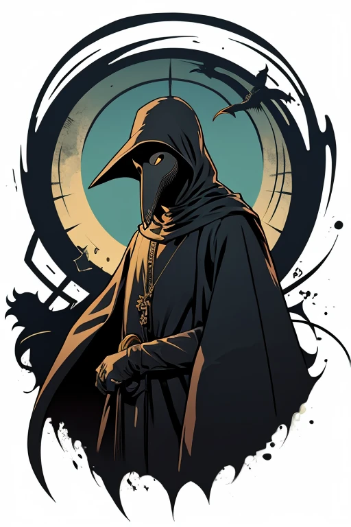 Plague doctor、An illustration、Simple Background