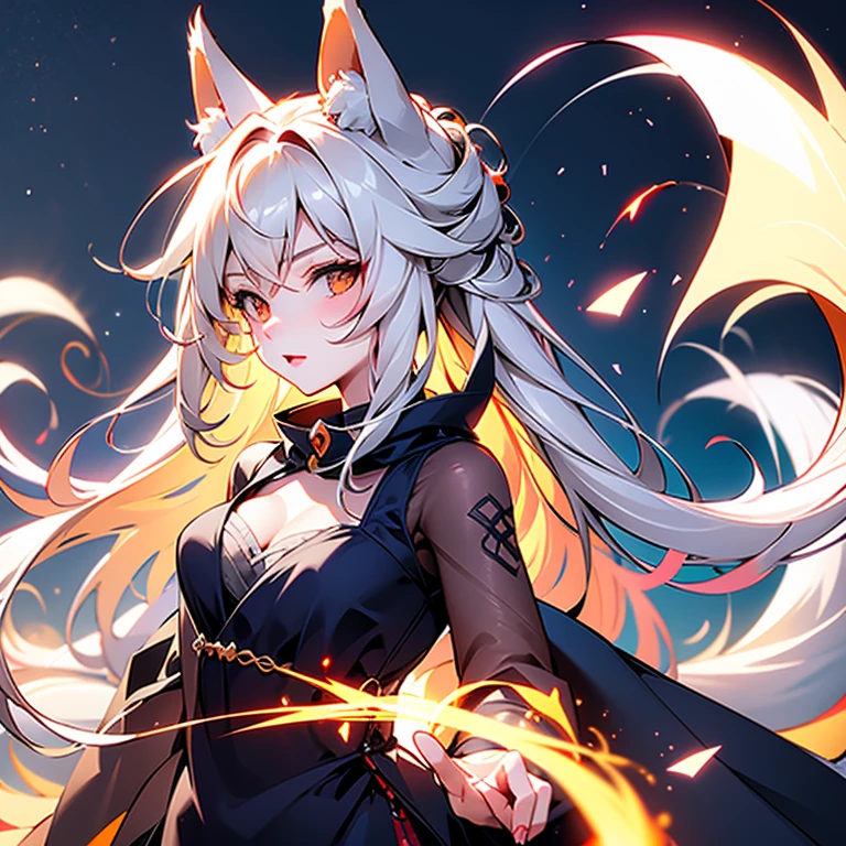 One Girl, Fox Girl, Fox's Tail, Nine-Tailed Fox,Fox Ears, Black colored hair, Fox Makeup,One Girl, Kimono with open chest, Body size is 100-70-90!, Nice body, Avatar, face, Open chest, lewd face, Dominant representation, naughty face, Big Breasts, Emphasize cleavage,Show bare skin, Skin is visible, With legs apart, Show off your thighs, M-shaped legs, A beautifully patterned kimono,Red and black flowing water pattern kimono, I can see her cleavage, Muscular, Uplifting, Abdominal muscles, Exposed skin, Long Hair, Skin Texture, Soft breasts, Large Breasts, Standing in a grassy field, outside, Blue sky,Composition facing directly ahead, Grab your breasts with both hands, Fingers digging into breasts, Developmental atmosphere, god秘的な絵, god々Cool atmosphere