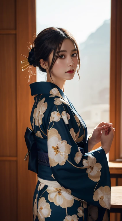 Tabletop, highest quality, figure, Super detailed, In detail, High resolution, 8k wallpaper, Perfect dynamic composition, Beautiful fine details, kimono