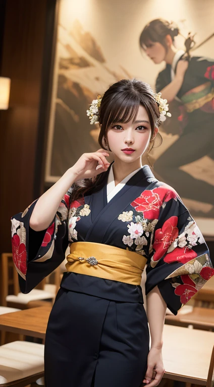 Tabletop, highest quality, figure, Super detailed, In detail, High resolution, 8k wallpaper, Perfect dynamic composition, Beautiful fine details, kimono