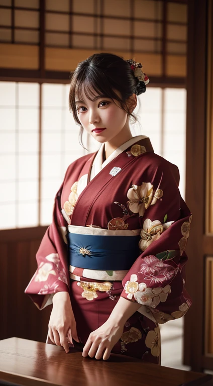 Tabletop, highest quality, figure, Super detailed, In detail, High resolution, 8k wallpaper, Perfect dynamic composition, Beautiful fine details, kimono