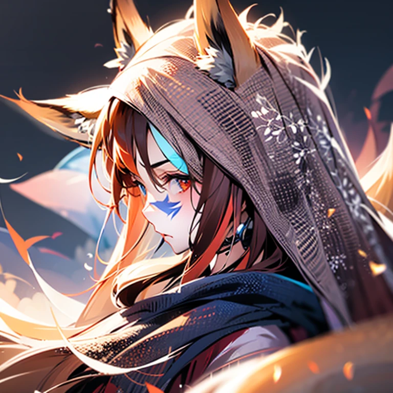 One Girl, Fox Girl, Fox's Tail, Nine-Tailed Fox,Fox Ears, Black colored hair, Fox Makeup,One Girl, Kimono with open chest, Body size is 100-70-90!, Nice body, Avatar, face, Open chest, lewd face, Dominant representation, naughty face, Big Breasts, Emphasize cleavage,Show bare skin, Skin is visible, With legs apart, Show off your thighs, M-shaped legs, A beautifully patterned kimono,Red and black flowing water pattern kimono, I can see her cleavage, Muscular, Uplifting, Abdominal muscles, Exposed skin, Long Hair, Skin Texture, Soft breasts, Large Breasts, Standing in a grassy field, outside, Blue sky,Composition facing directly ahead, Grab your breasts with both hands, Fingers digging into breasts, Developmental atmosphere, god秘的な絵, god々Cool atmosphere, Holding a Japanese sword