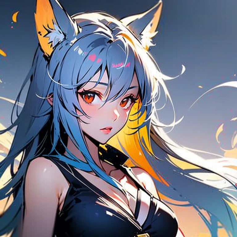 One Girl, Fox Girl, Fox&#39;s Tail, Nine-Tailed Fox,Fox Ears, Black colored hair, Fox Makeup,One Girl, Kimono with open chest, Body size is 100-70-90!, Nice body, Avatar, face, Open chest, lewd face, Dominant representation, naughty face, Big Breasts, Emphasize cleavage,Show bare skin, Skin is visible, With legs apart, Show off your thighs, M-shaped legs, A beautifully patterned kimono,Red and black flowing water pattern kimono, I can see her cleavage, Muscular, Uplifting, Abdominal muscles, Exposed skin, Long Hair, Skin Texture, Soft breasts, Large Breasts, Standing in a grassy field, outside, Blue sky,Composition facing directly ahead, Grab your breasts with both hands, Fingers digging into breasts, Developmental atmosphere, god秘的な絵, god々Cool atmosphere, Holding a Japanese sword