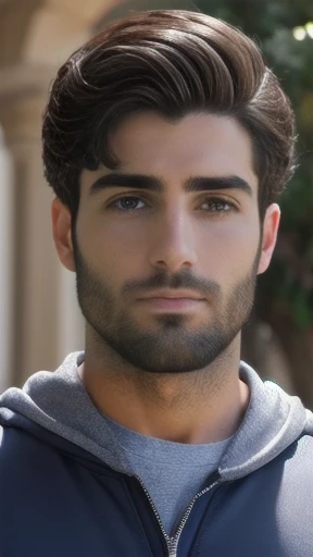 a handsome  Judaean man in a sweatshirt, focus on his face.