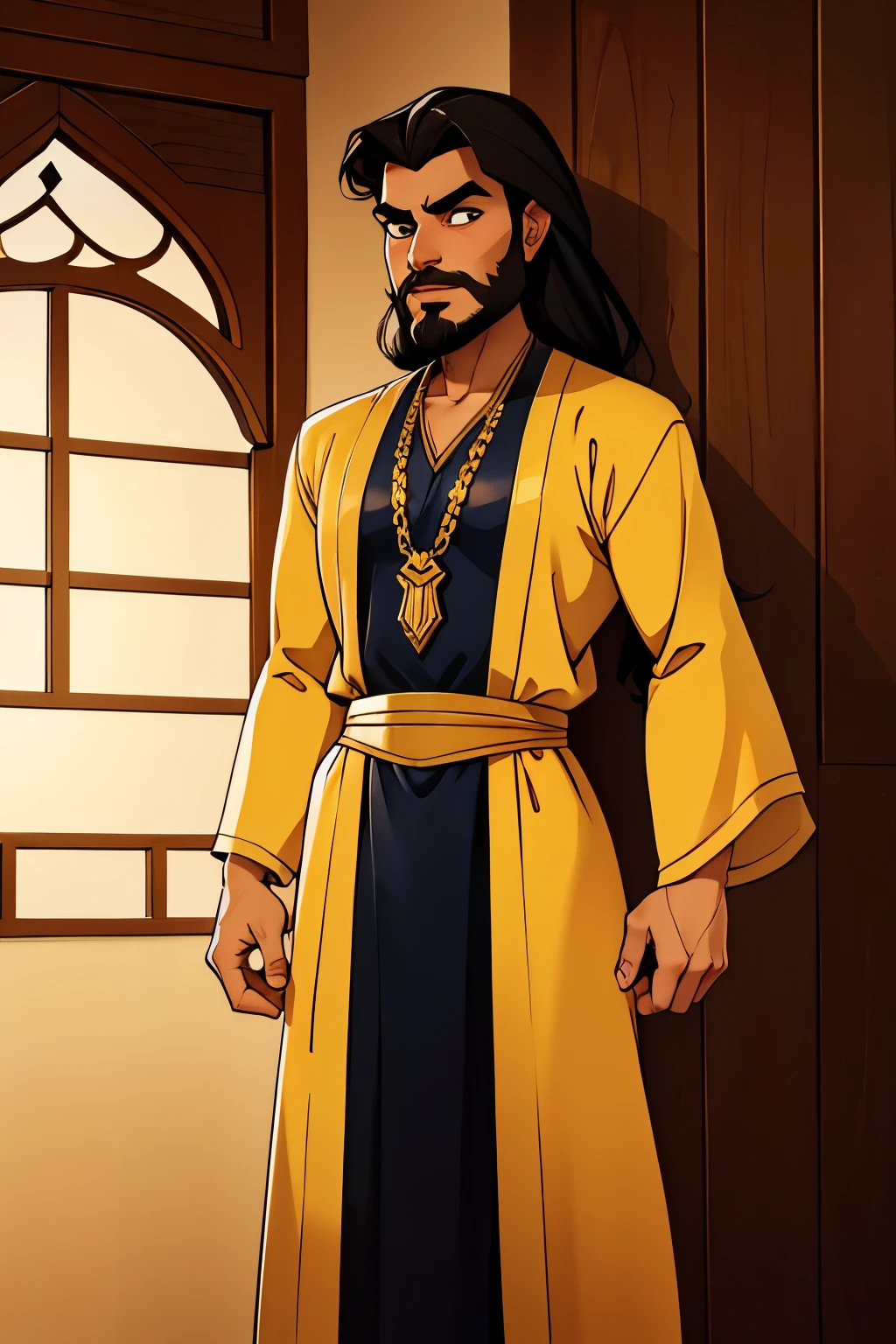 generate a short stubble beard boy look like a Arabic wealthy prince with a arabic costume